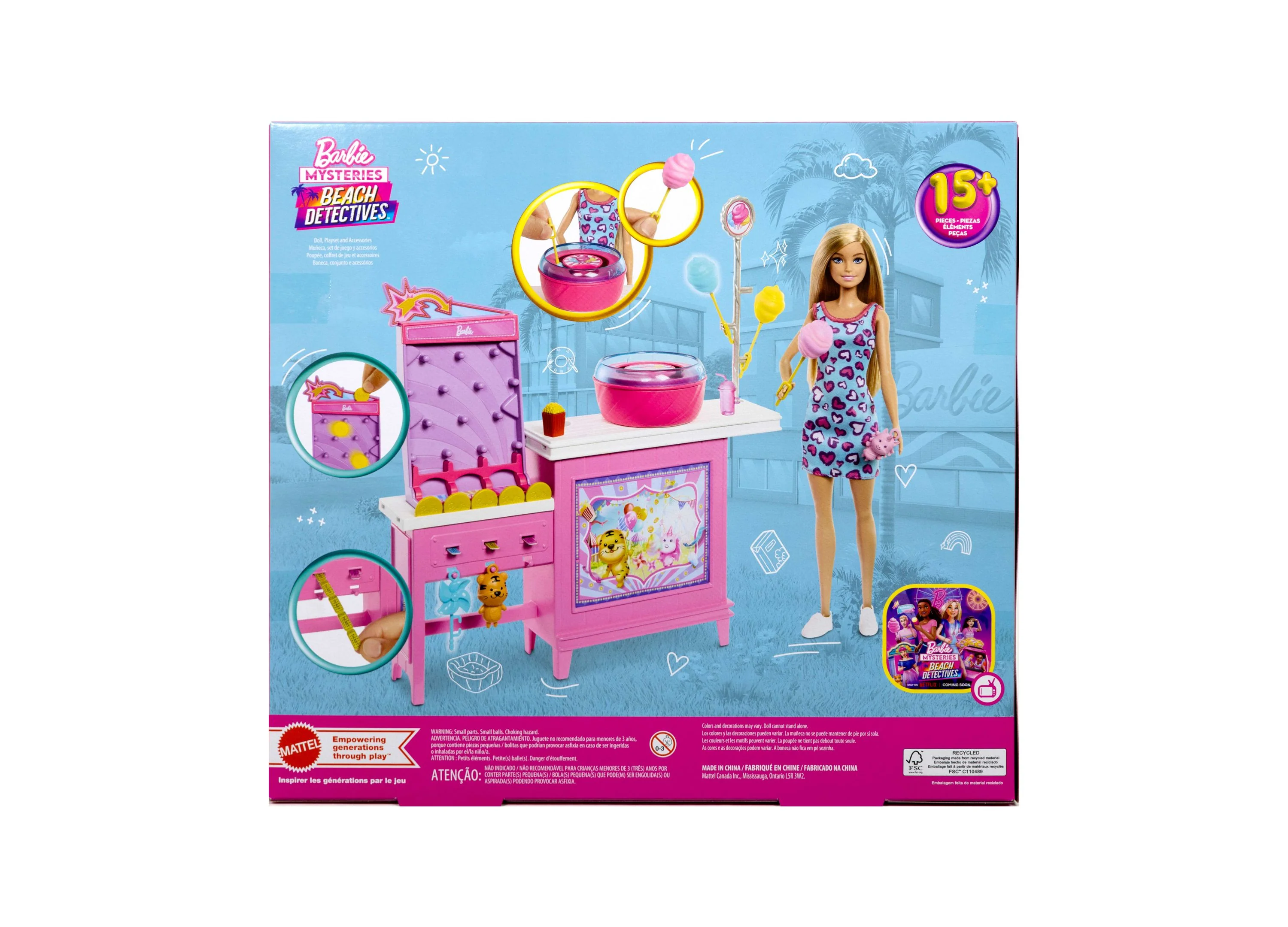 Barbie Mysteries Beach Detectives Malibu Doll and Cotton Candy Game Playset - Image 4