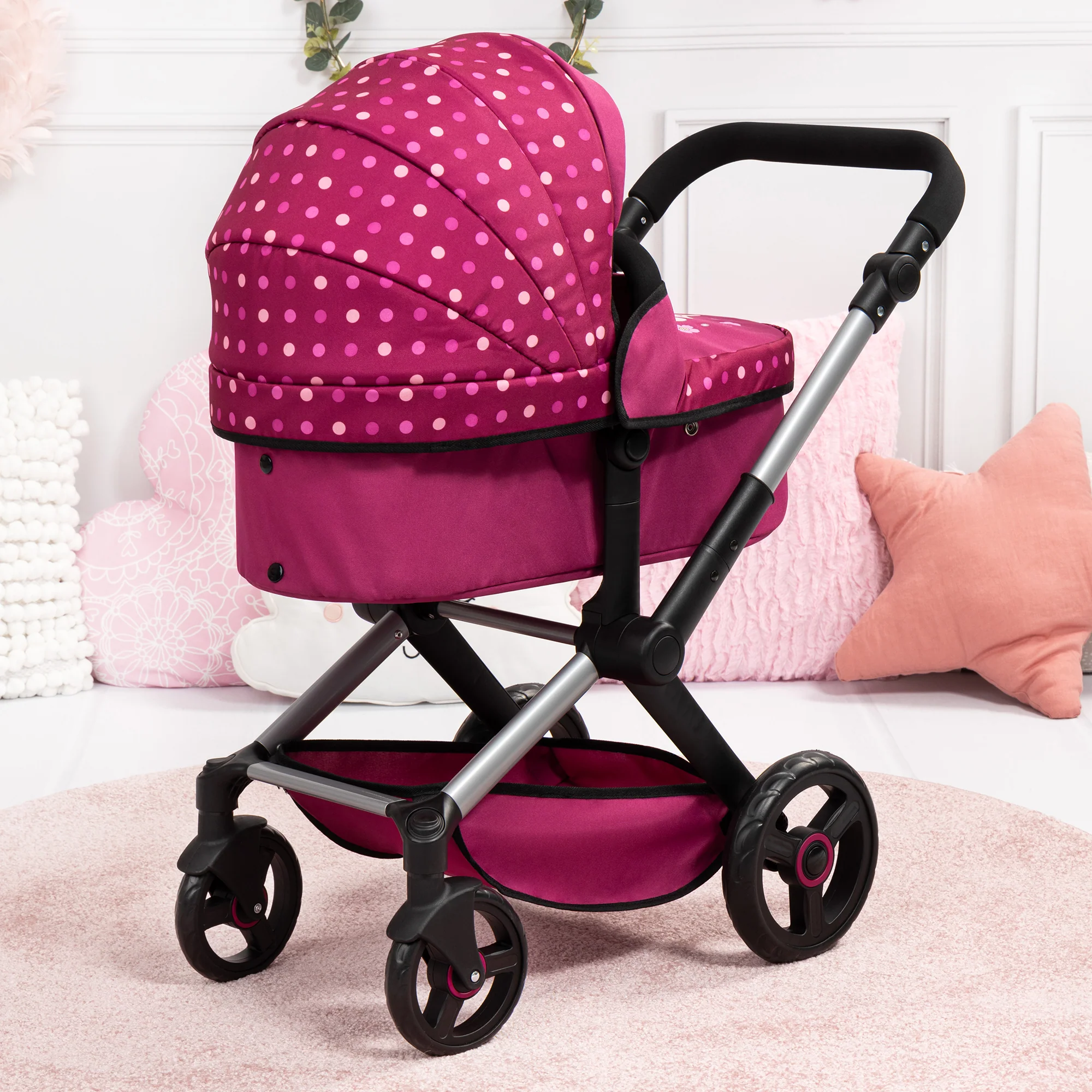 Bayer Design Doll Pram Xeo - Convertible Pushchair & Stroller, Stars Design, for 18" Dolls - Image 2