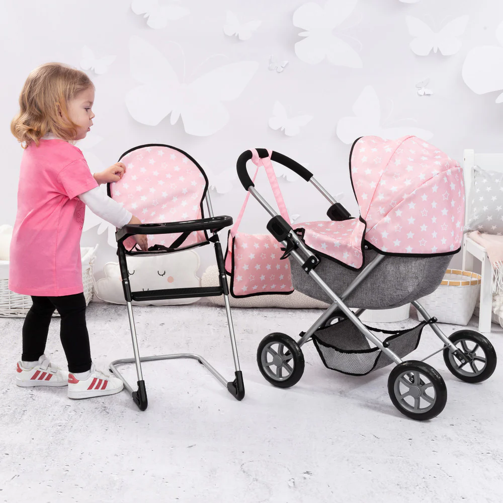 Bayer Design Cozy Dolls Playset - Pink, Grey, Stars - Image 6