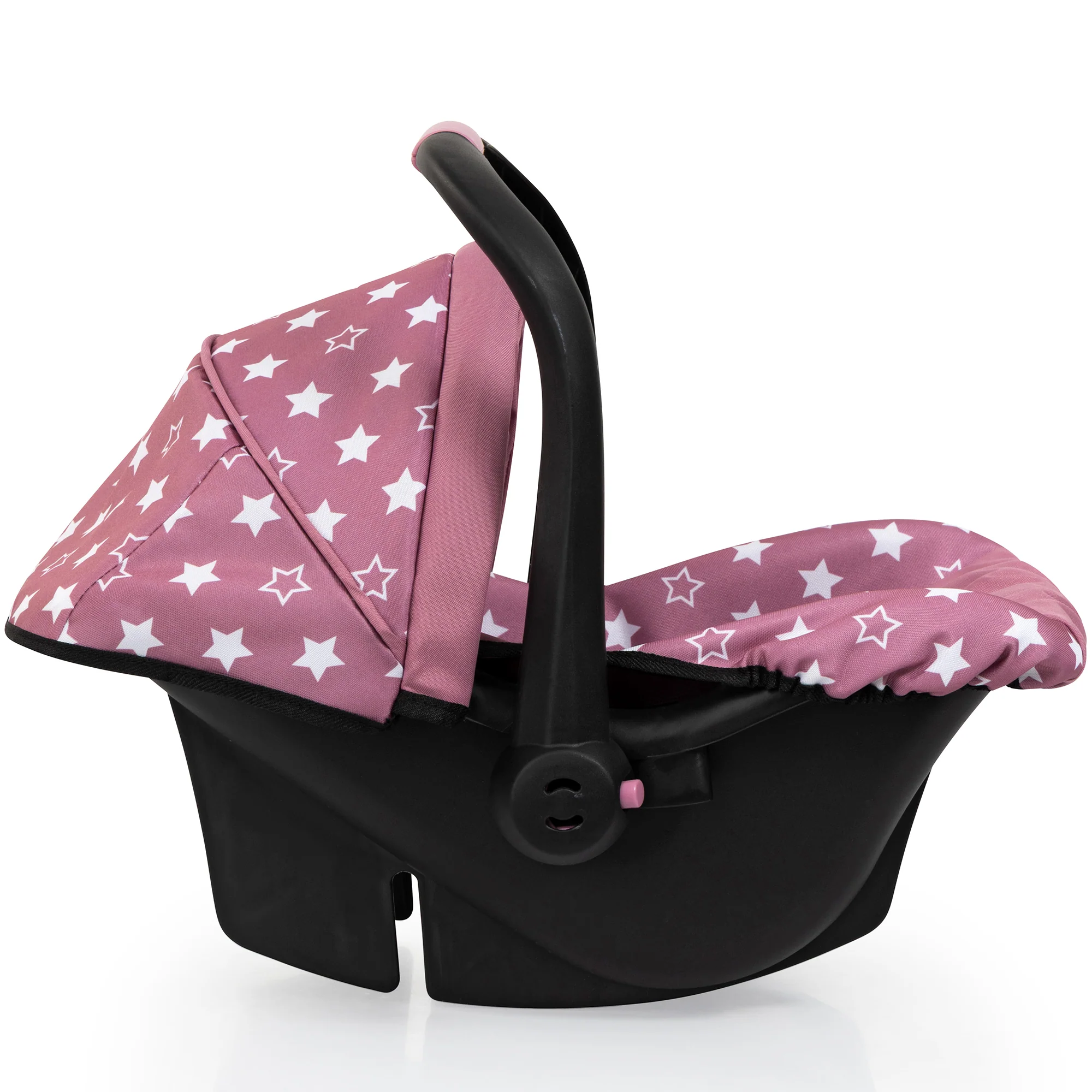 Bayer Design Deluxe Doll Car Seat With Canopy And Handle - Pink & Stars - Image 3