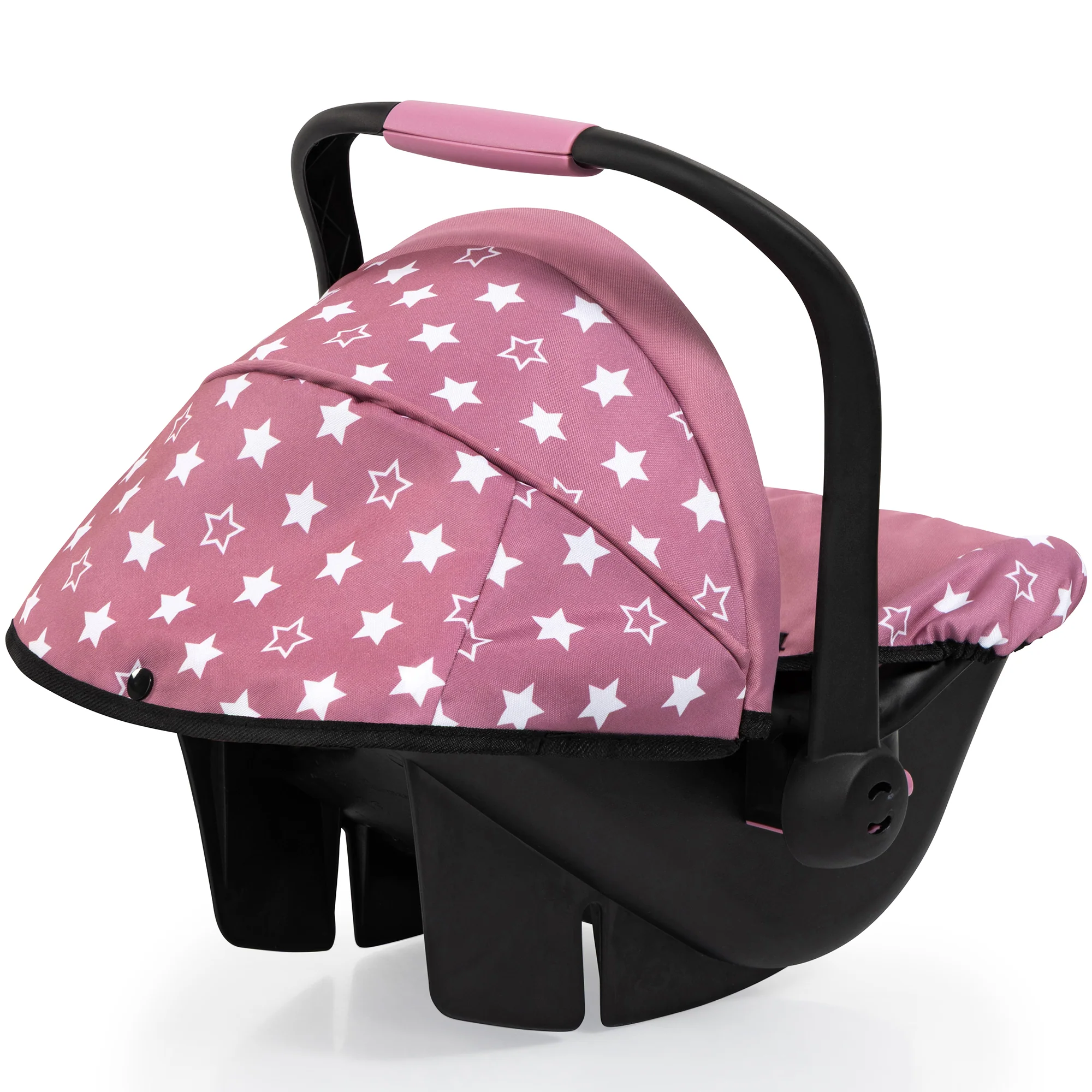 Bayer Design Deluxe Doll Car Seat With Canopy And Handle - Pink & Stars - Image 4