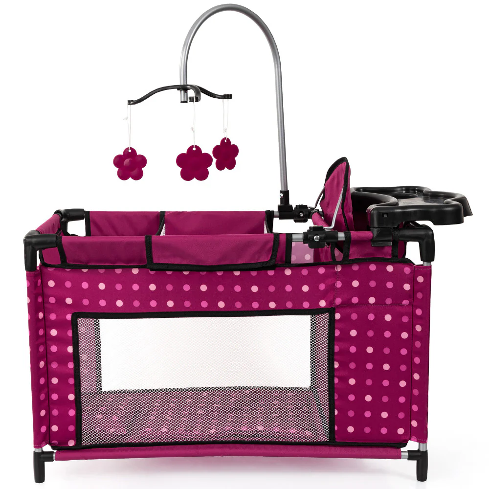 Bayer Design Dolls: Multi Bed - Hot Pink, Dots, Fairy - Playpen For Dolls Up To 18" - Image 2
