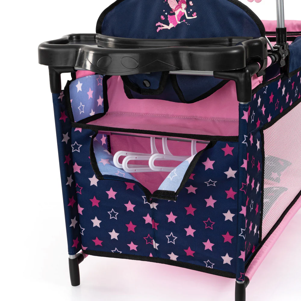Bayer Design Dolls: Multi-Bed - Navy, Pink, Fairy, Stars - Playpen For Dolls Up To 18" - Image 3