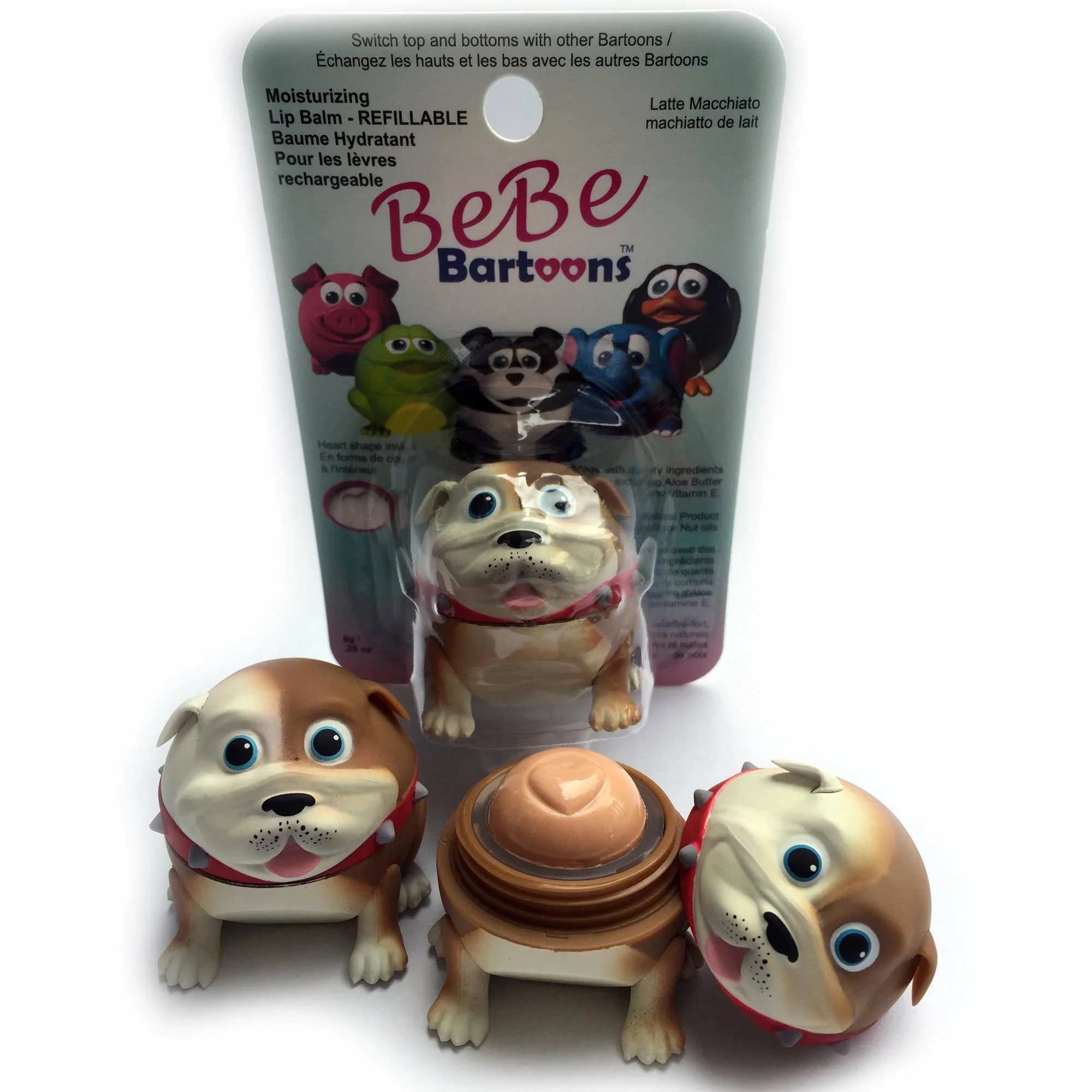 Bebe Bartoons Interchangeable Bulldog with Latte Macchiato & Orange Creamsicle Lip Balm - Image 2