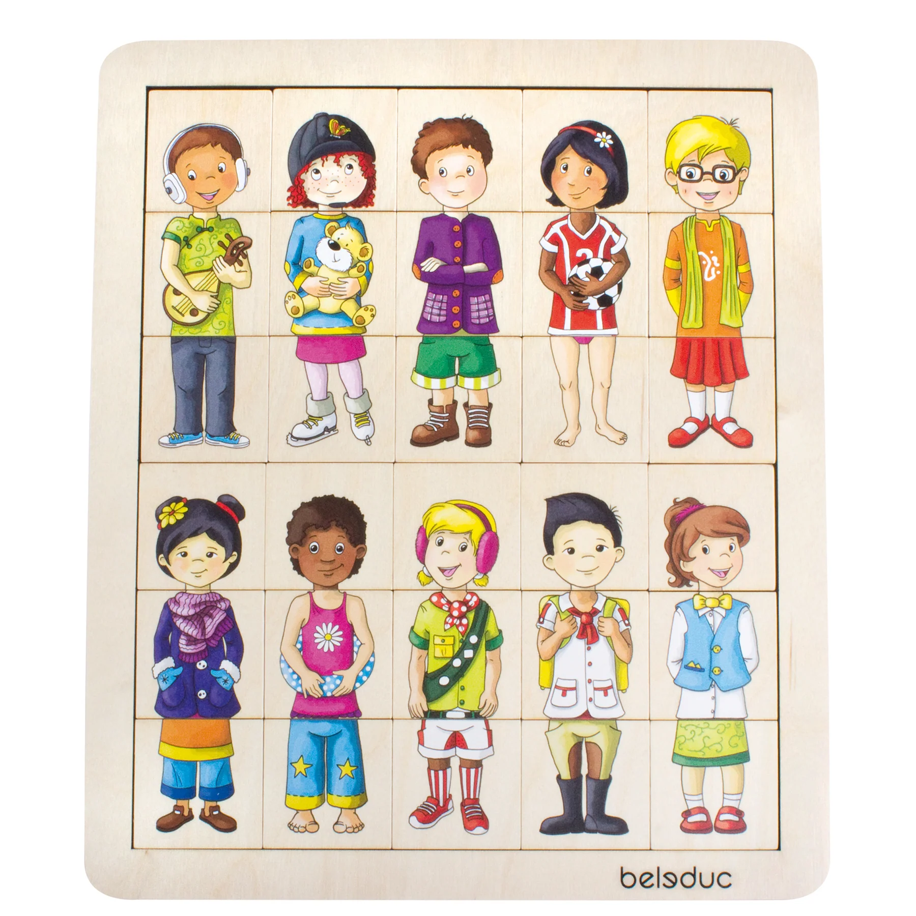 Beleduc Match & Mix Cultural Kids Wooden Puzzle - 30 pc - Image 2