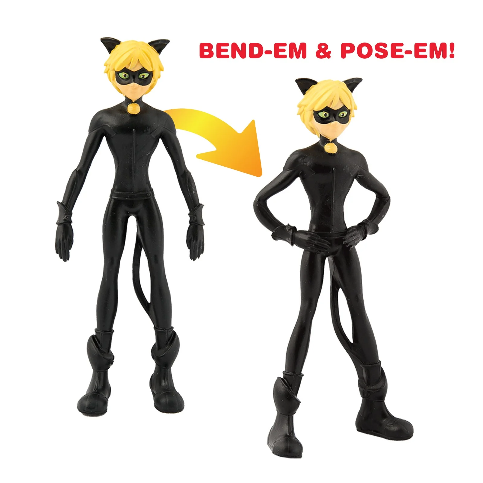 BEND-EMS‚Ñ¢ Miraculous Cat Noir Flexible Action Figure - Image 4