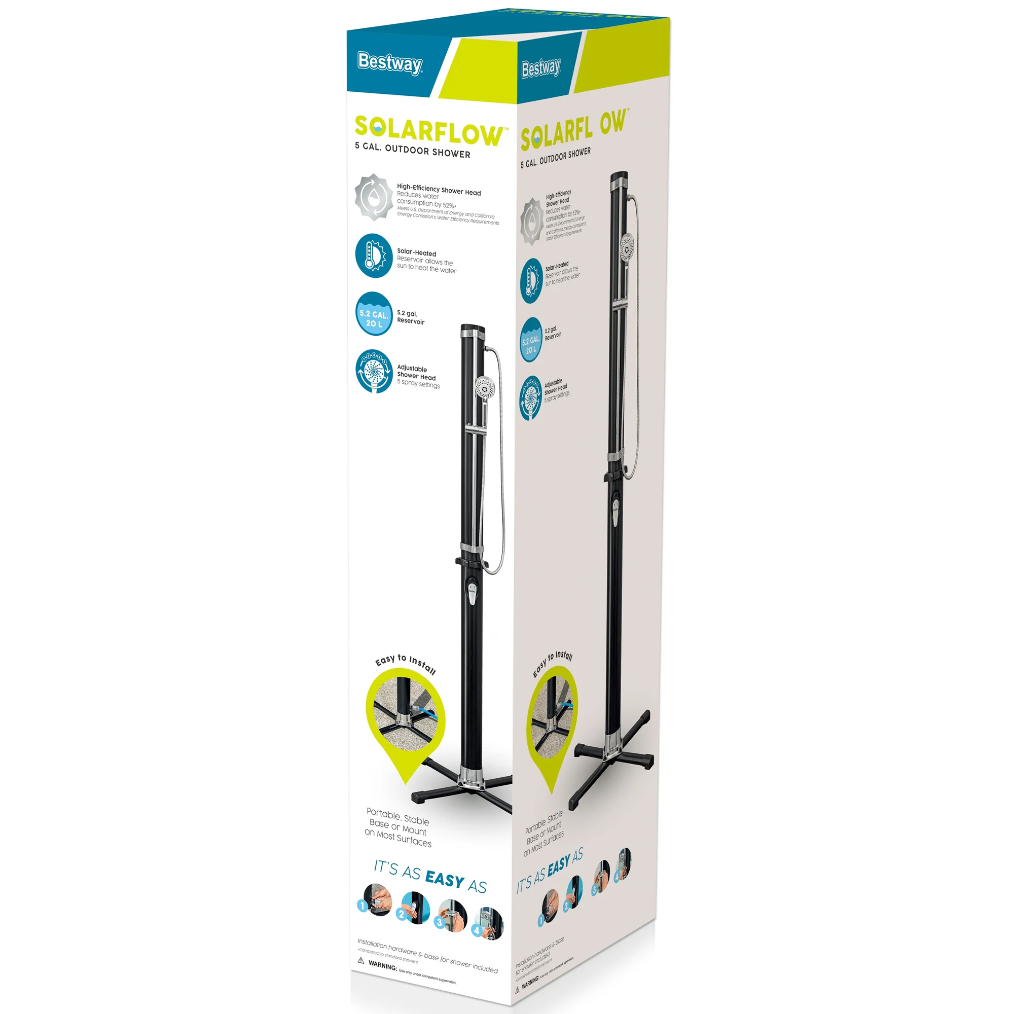 Bestway SolarFlow Outdoor Shower with Adjustable Stand and 5.2-Gallon Reservoir - Image 2