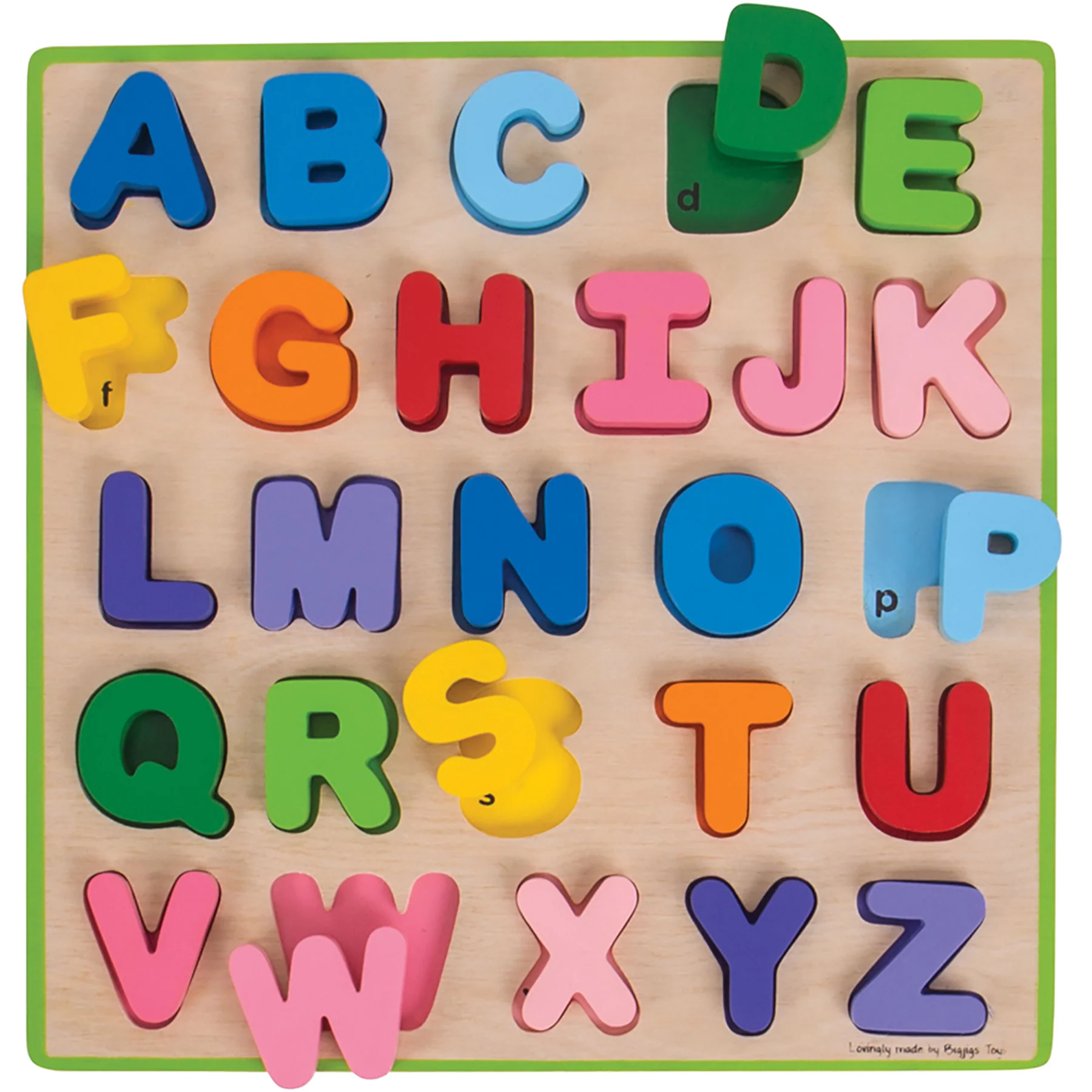 Bigjigs Toys Chunky Alphabet Puzzle - Uppercase Bright Colors - Image 2