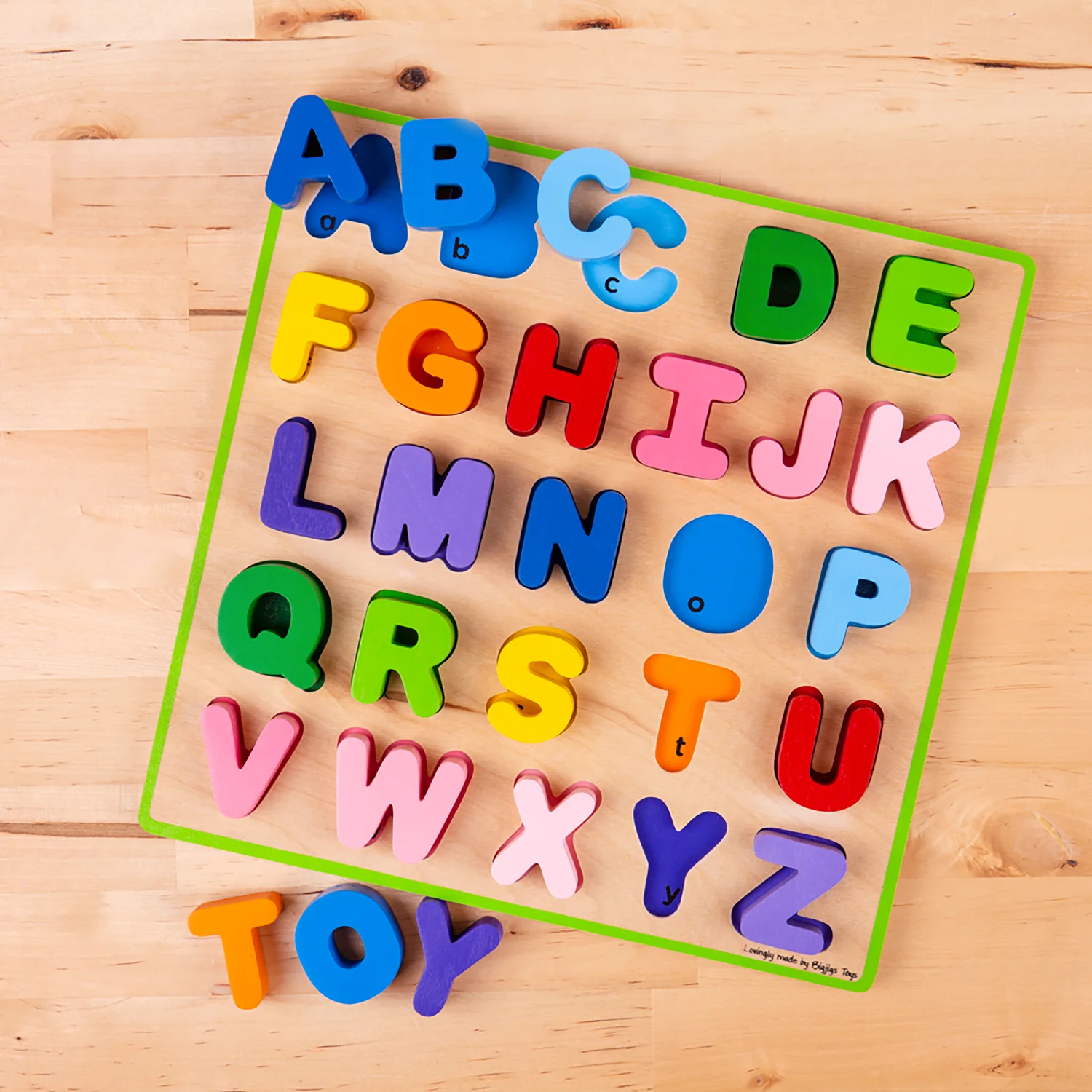 Bigjigs Toys Chunky Alphabet Puzzle - Uppercase Bright Colors - Image 3