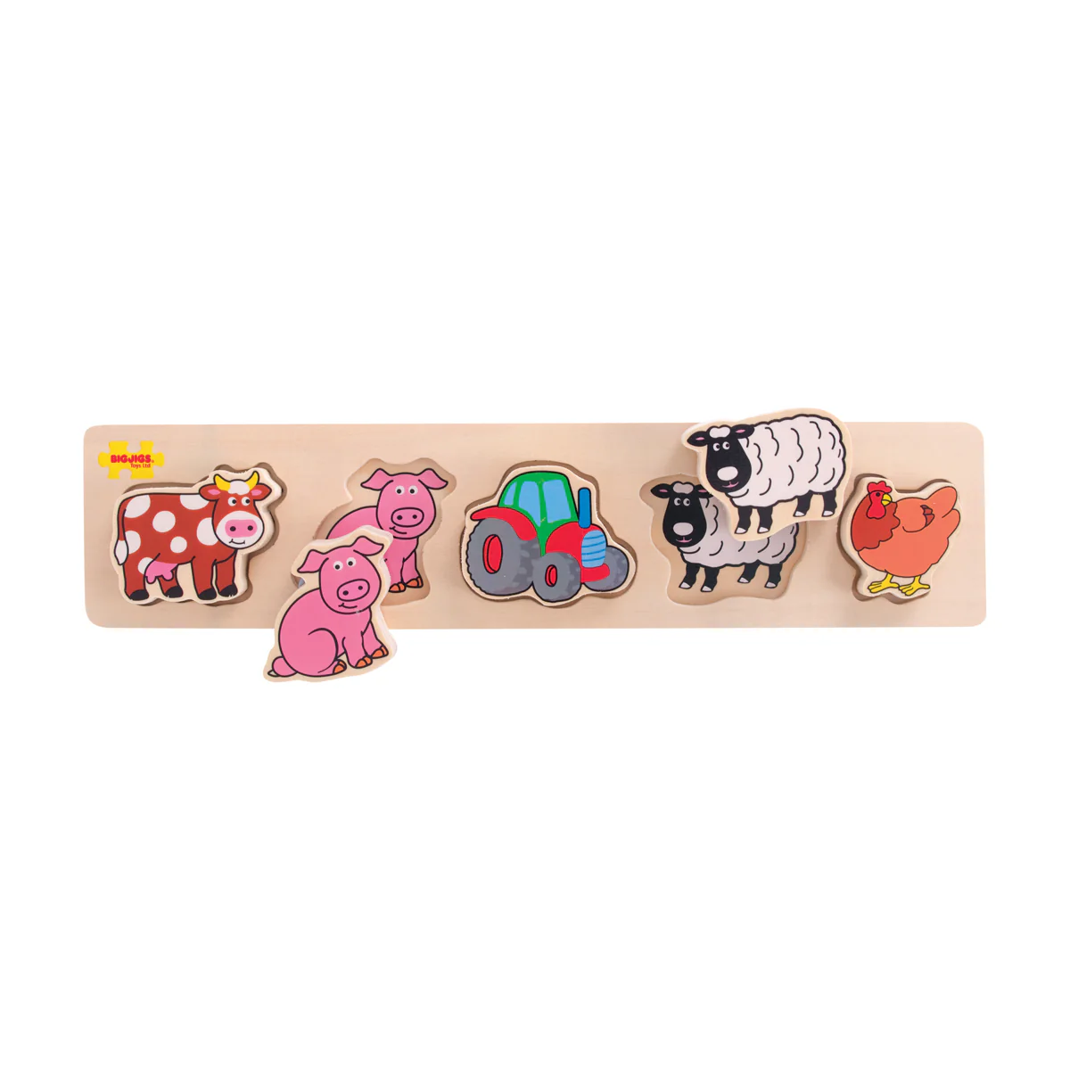 Bigjigs Toys Chunky Lift & Match Farm Puzzle - Image 2