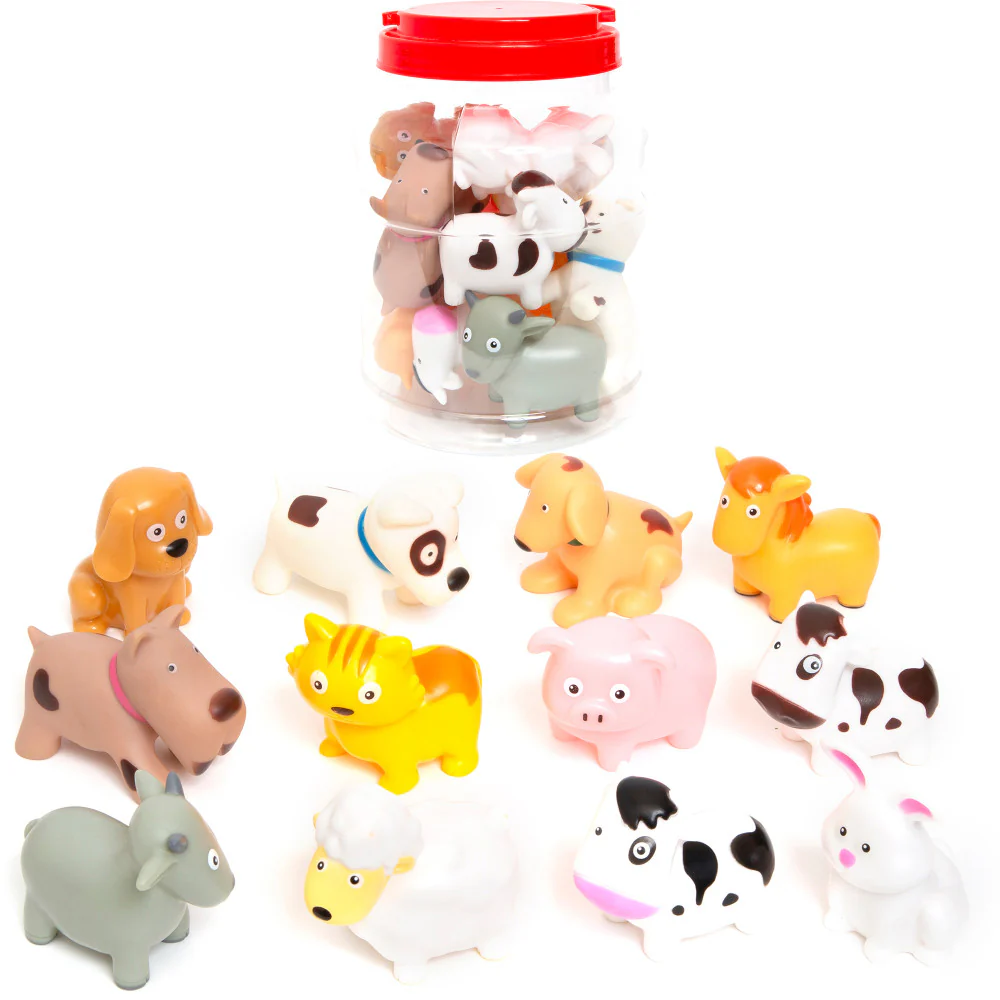 Boley Farm Animal Bath Toy Bucket - 12pc Water Play Set - Image 3