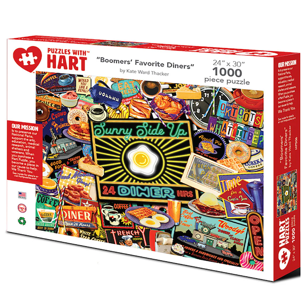 Boomer's Favorite Diners 1000 Piece Premium Puzzle by Kate Ward Thacker