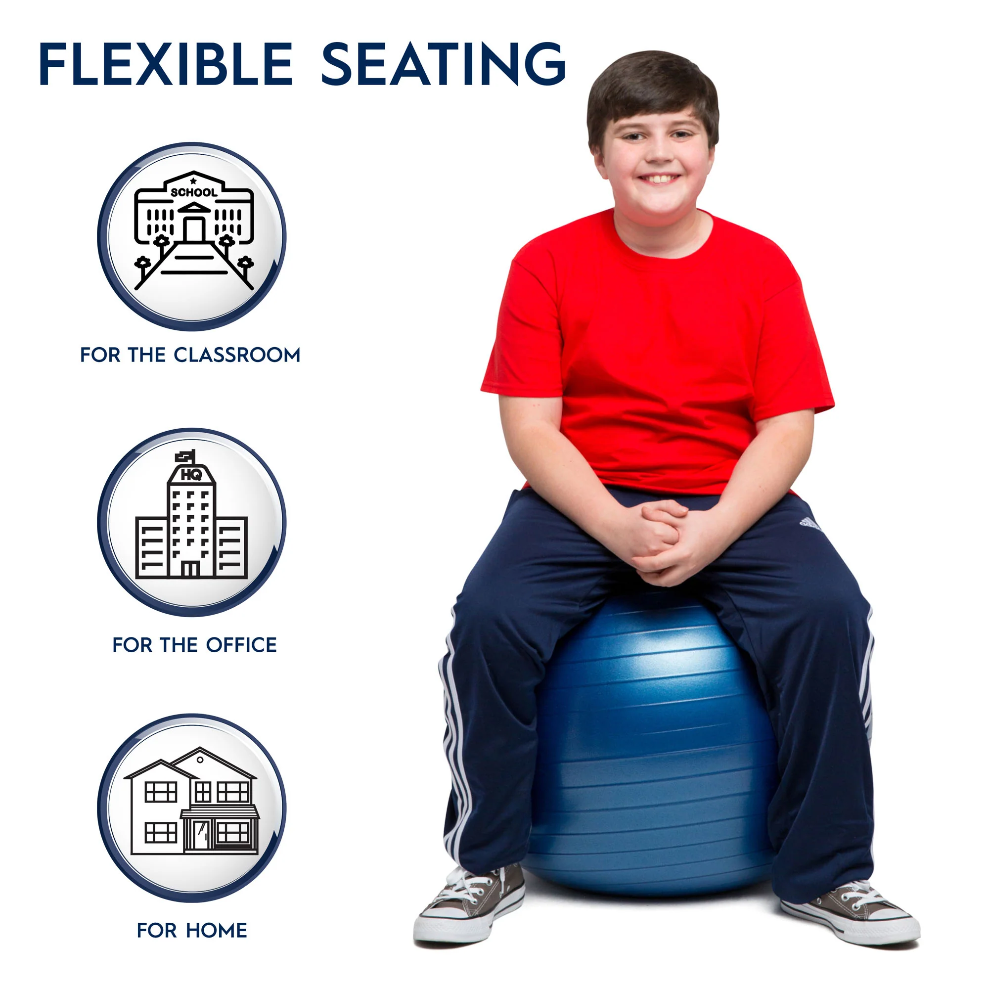 Bouncyband® Balance Ball, 55cm – Blue: Enhance Focus & Fitness! - Image 7