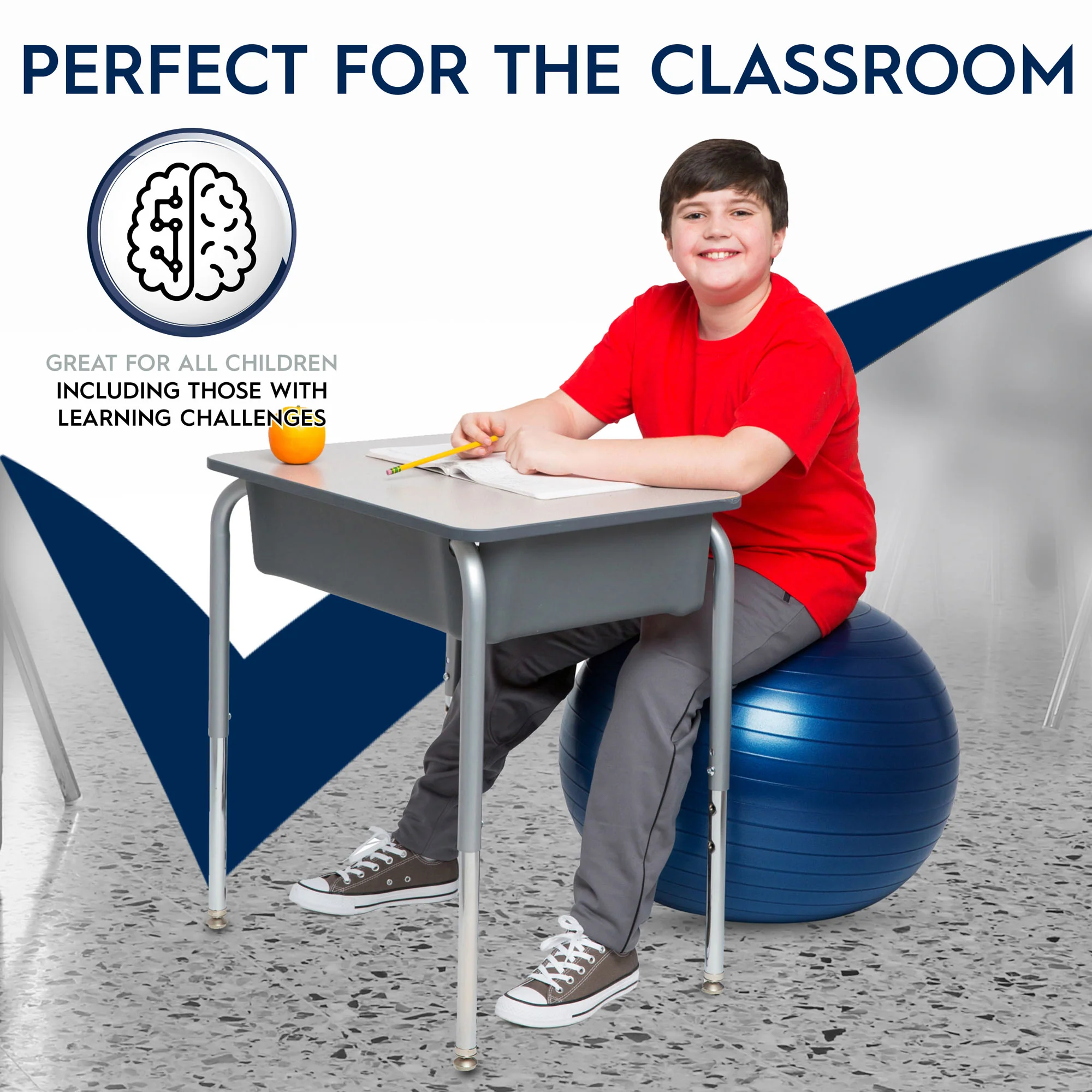 Bouncyband® Balance Ball, 55cm – Blue: Enhance Focus & Fitness! - Image 9