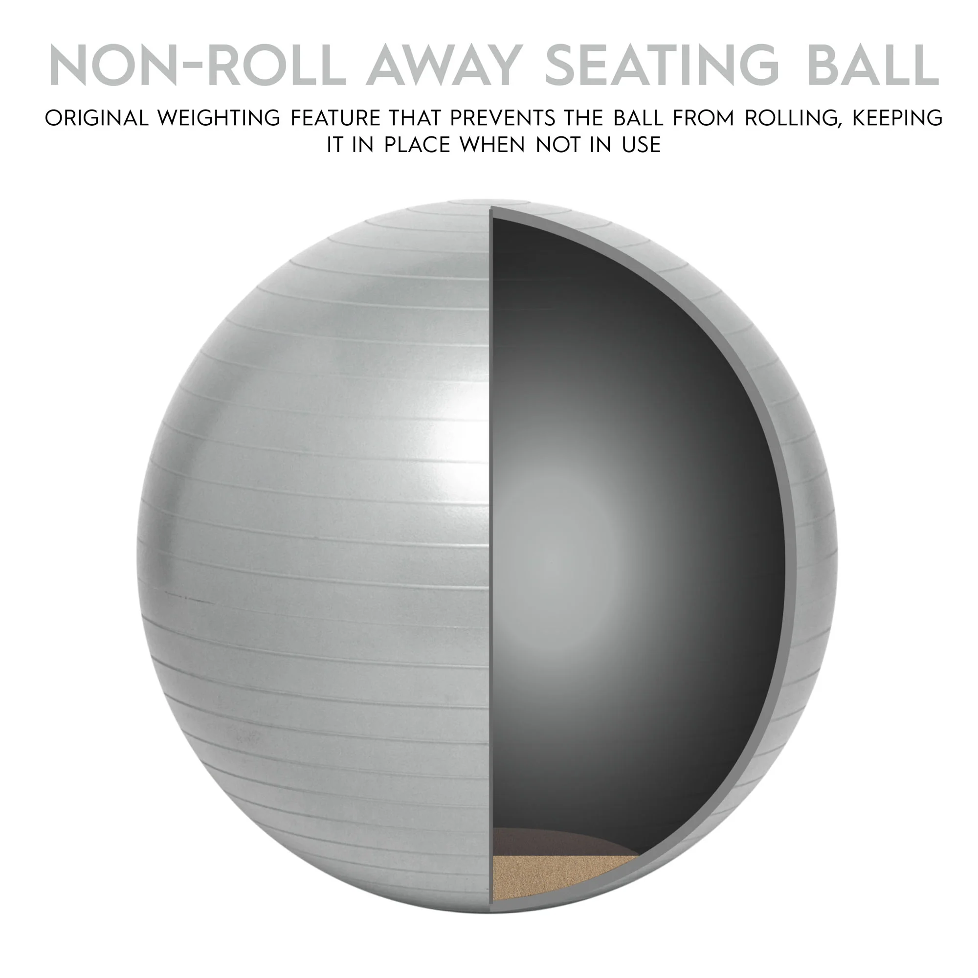 Bouncyband Balance Ball 55cm - Dynamic Silver Seating - Image 7