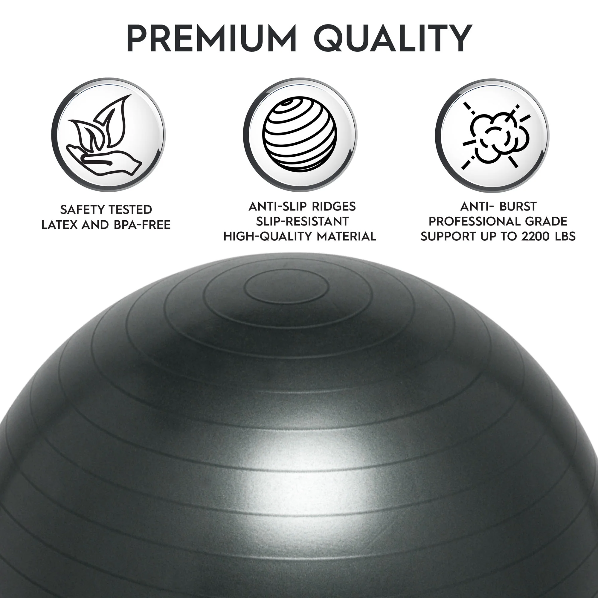 Bouncyband Balance Ball Chair, 65cm - Dynamic Dark Gray - Image 6