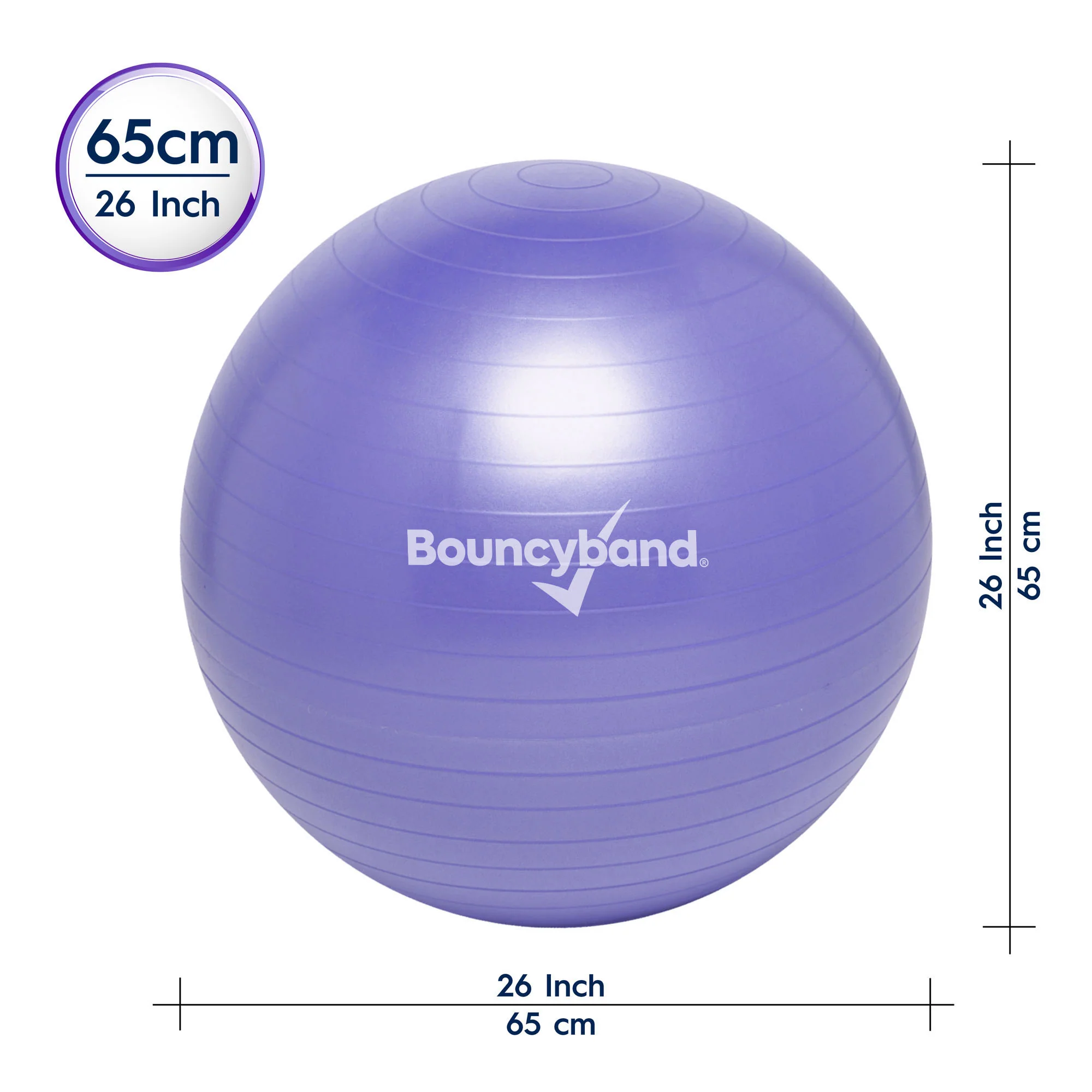 Bouncyband® Balance Ball, 65cm, Vibrant Purple - Stay Active & Focused - Image 4