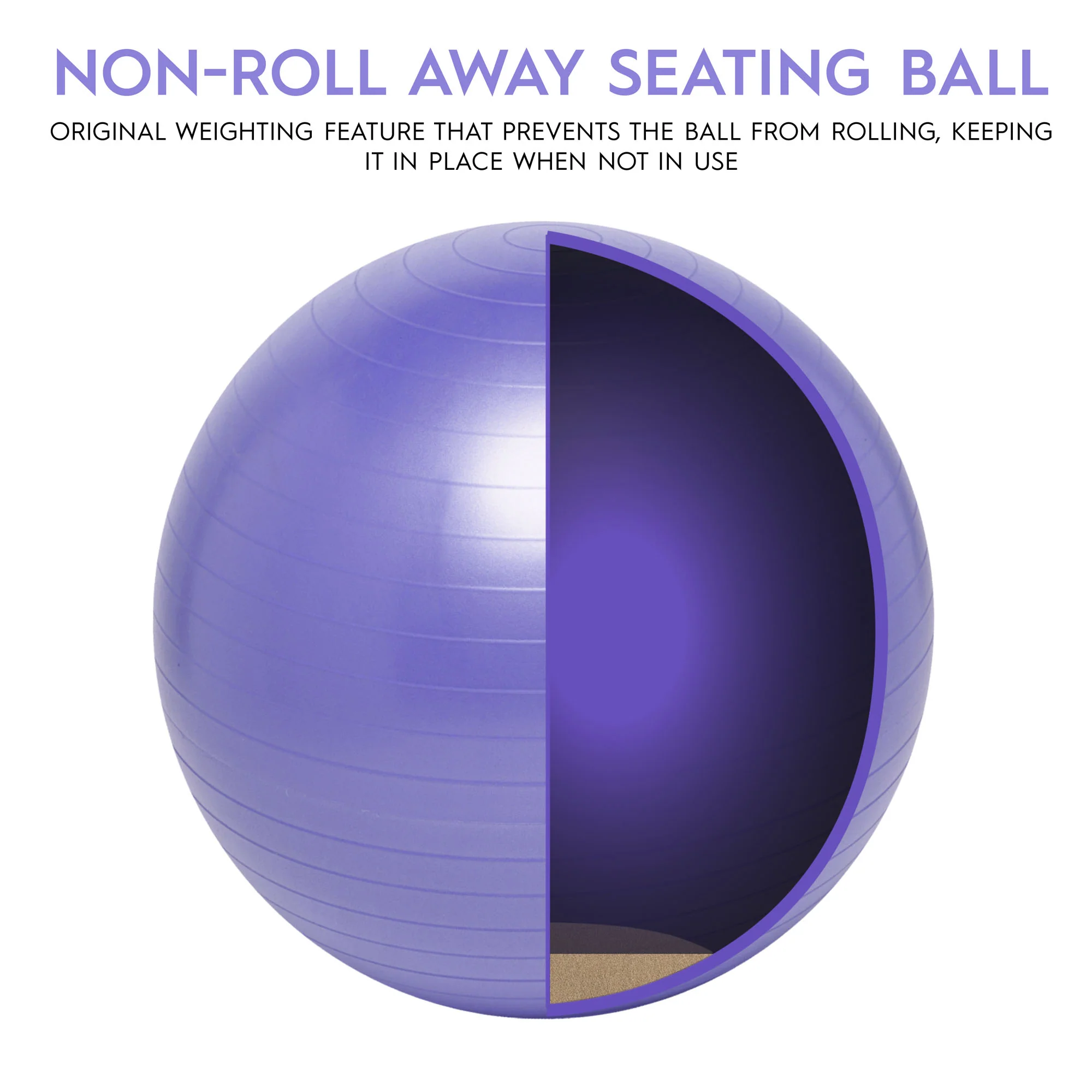 Bouncyband® Balance Ball, 65cm, Vibrant Purple - Stay Active & Focused - Image 5
