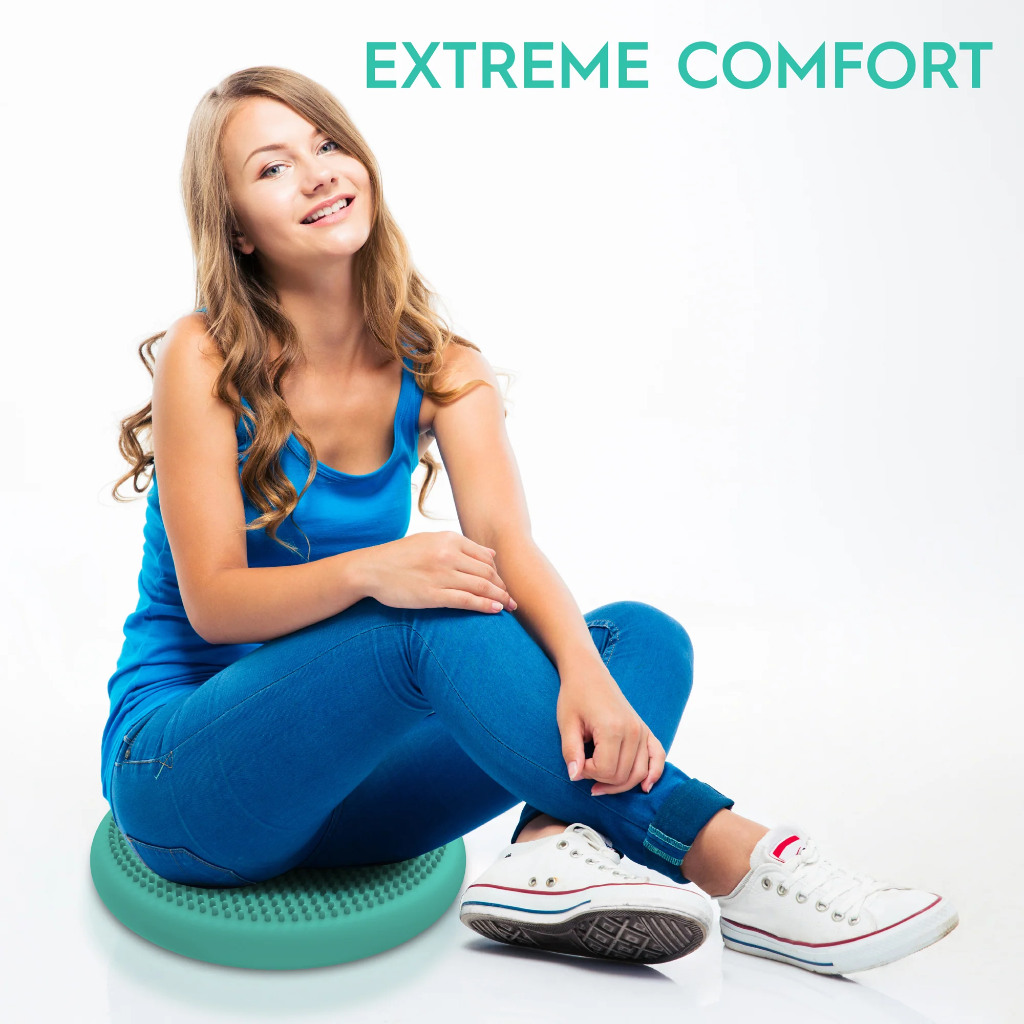 Bouncyband Big Wiggle Seat Sensory Cushion in Mint - Movement & Focus for Kids! - Image 6
