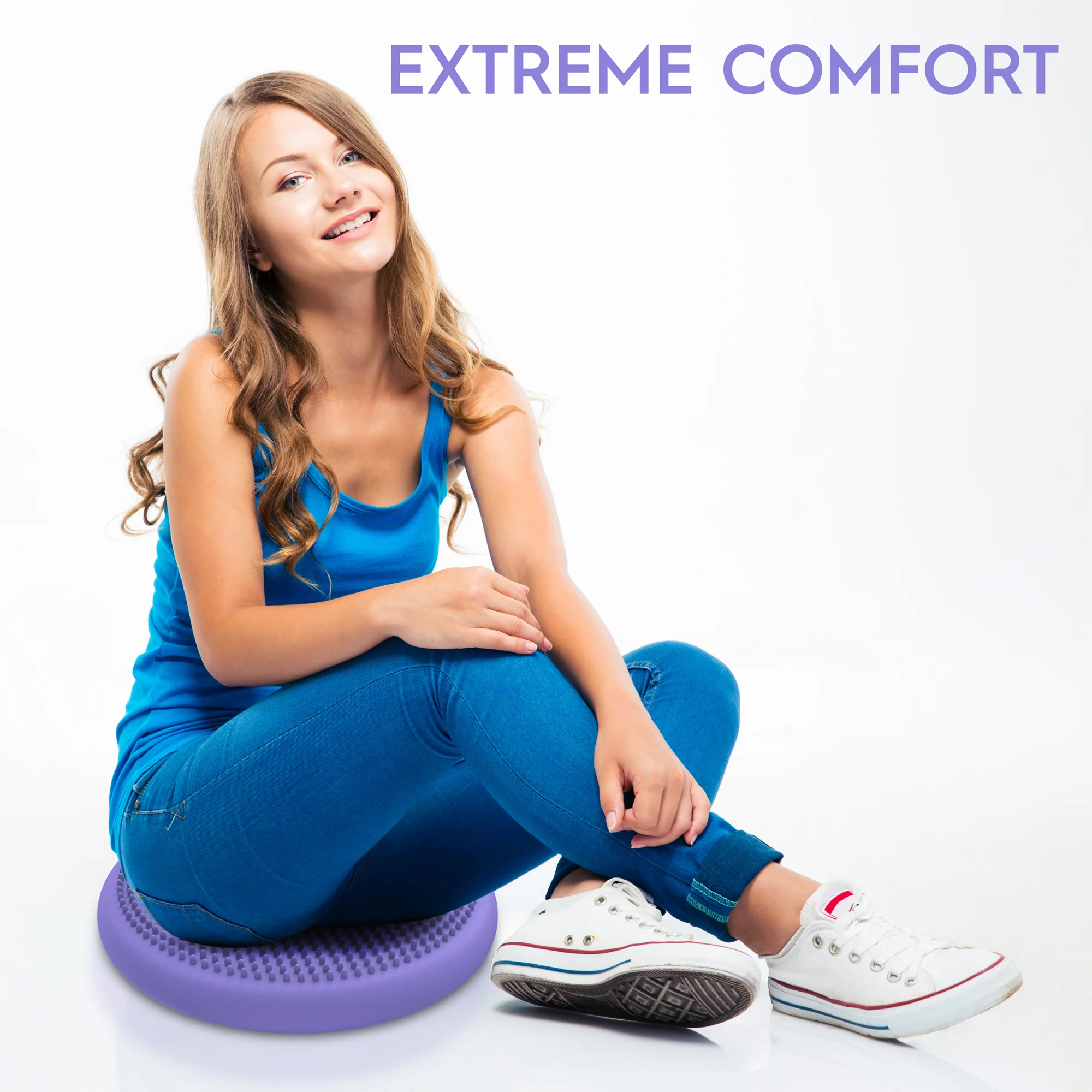 Bouncyband Big Wiggle Seat Sensory Cushion, Playful Purple - Image 6