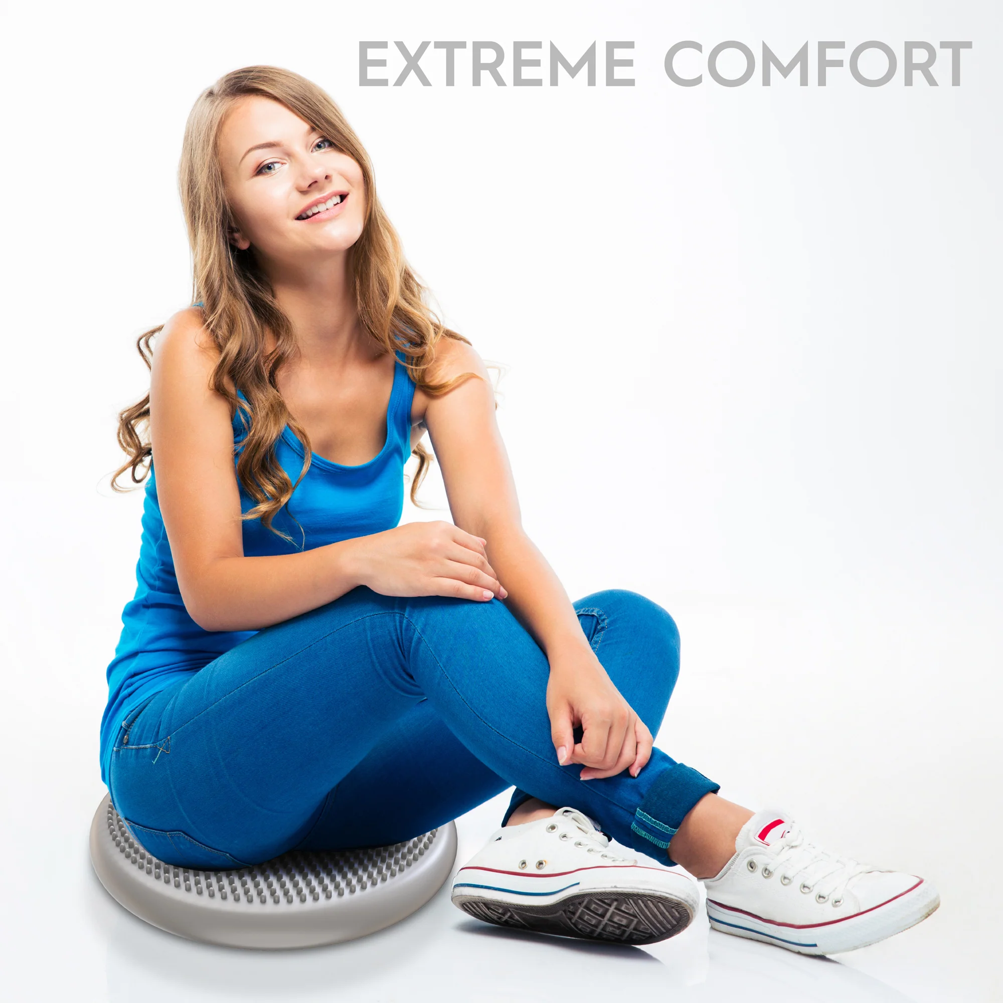 Bouncyband Big Wiggle Seat Sensory Cushion, Silver - Active Sitting for Kids - Image 7