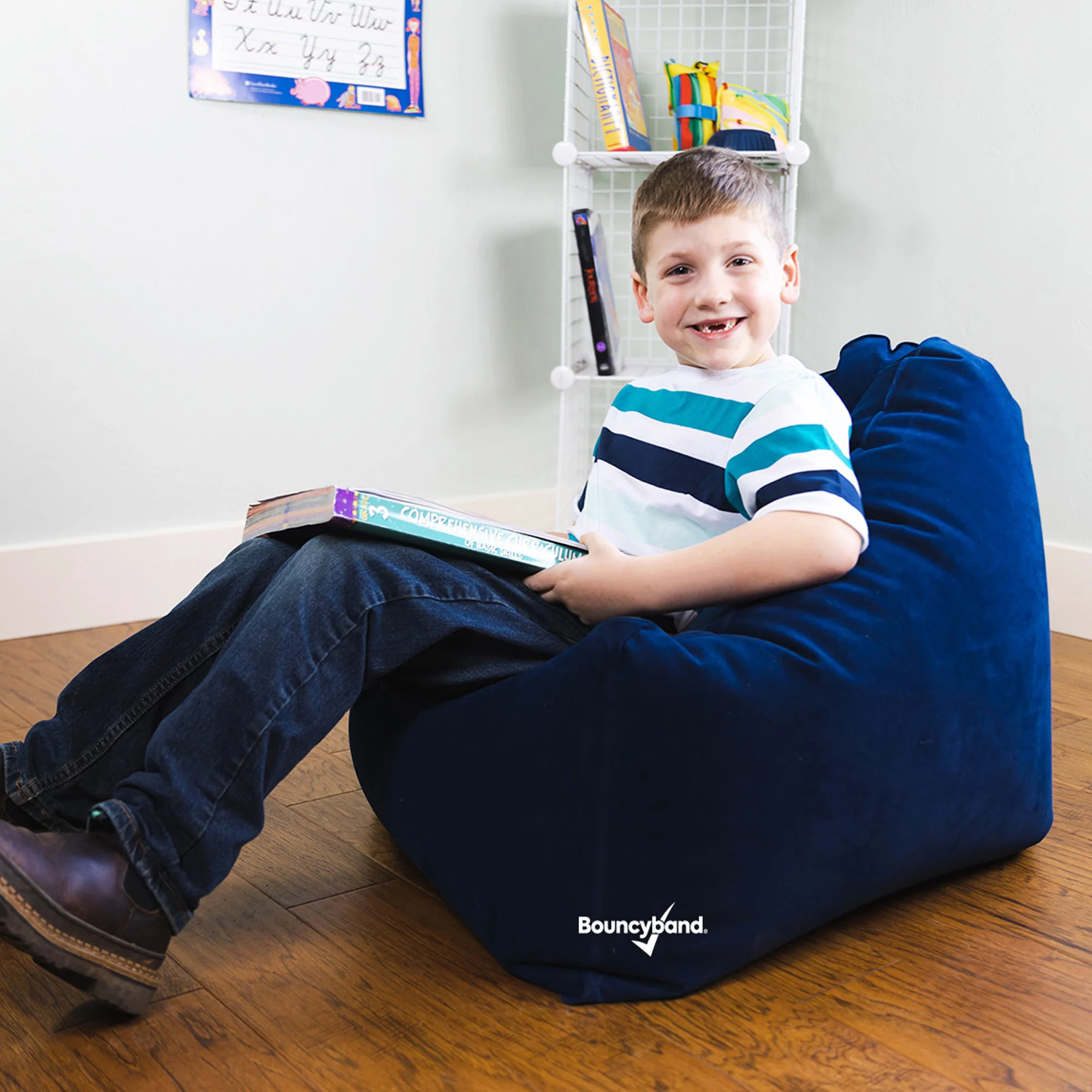 Bouncyband Comfy Cozy Peapod Inflatable Chair for Kids - Image 6