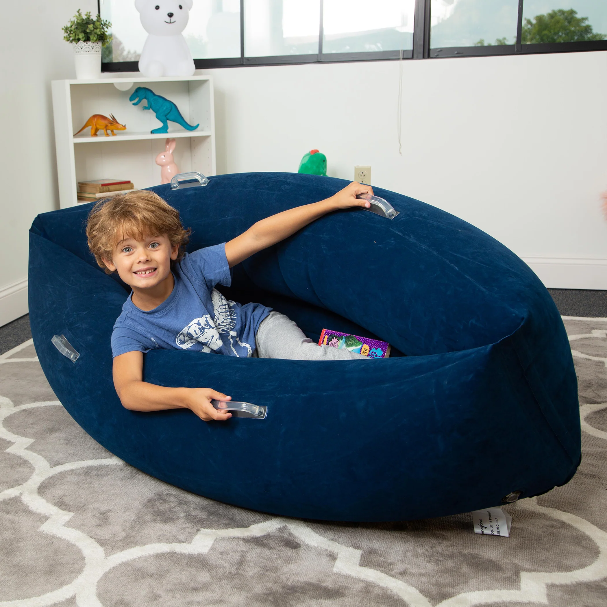 Bouncyband® Comfy Hugging Peapod Sensory Pod for Kids, 48 Inch - Blue - Image 4