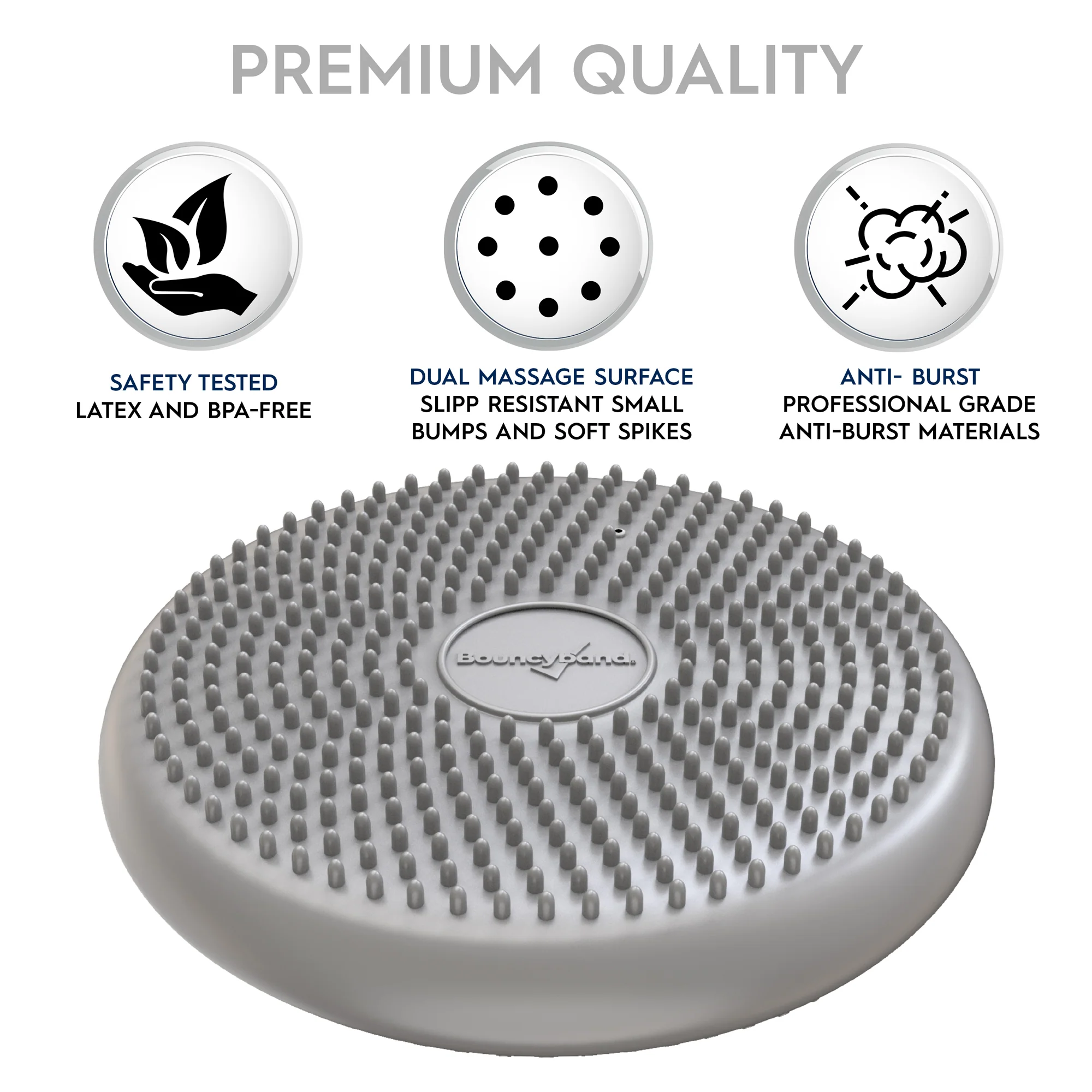 Bouncyband Little Wiggle Sensory Seat Cushion, Silver - Image 6