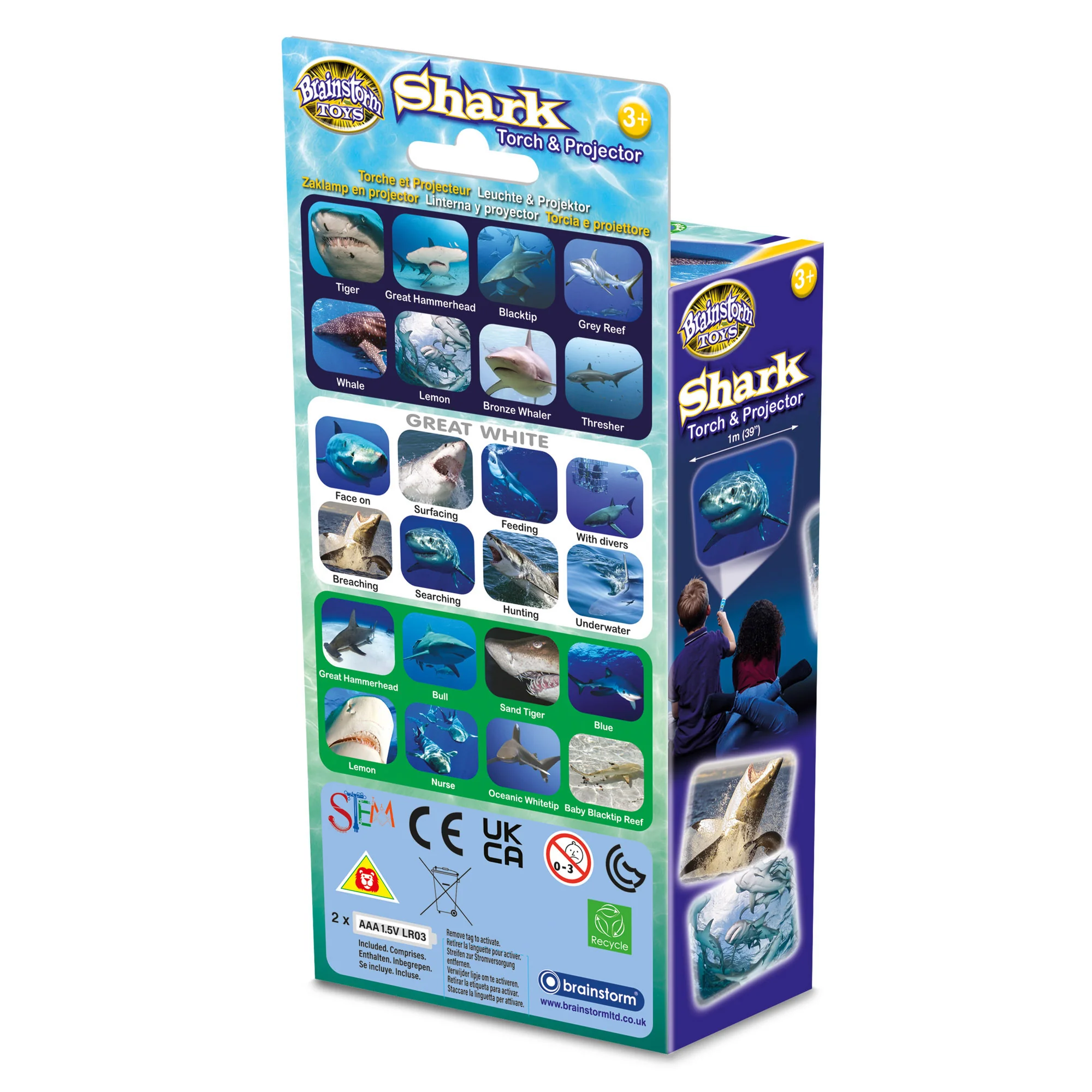 Brainstorm Toys Shark Torch & Projector - Marine Exploration - Ages 3+ - Image 2