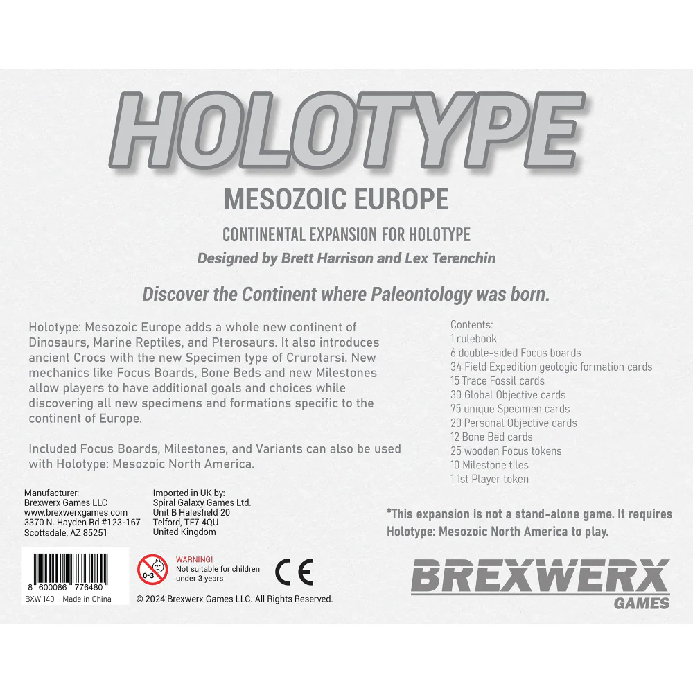 Brexwerx Games: Holotype - Mesozoic Europe Expansion - Paleontology Strategy Board Game - Image 2