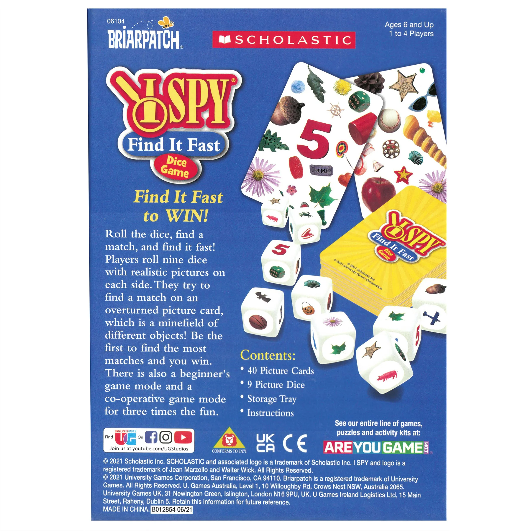 Briarpatch Scholastic I SPY Find It Fast Dice Game - Image 3