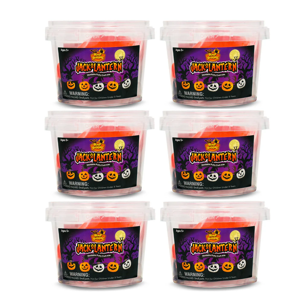 Build Buddiez Halloween Jack-O-Lantern Craft Kit - 6 Pack, Ages 5+