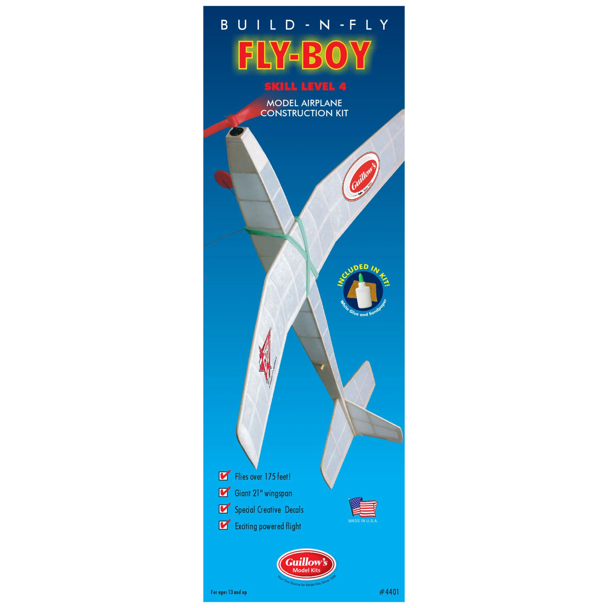 Guillow's Fly Boy STEM Balsa Wood Model Airplane Kit - Level 4