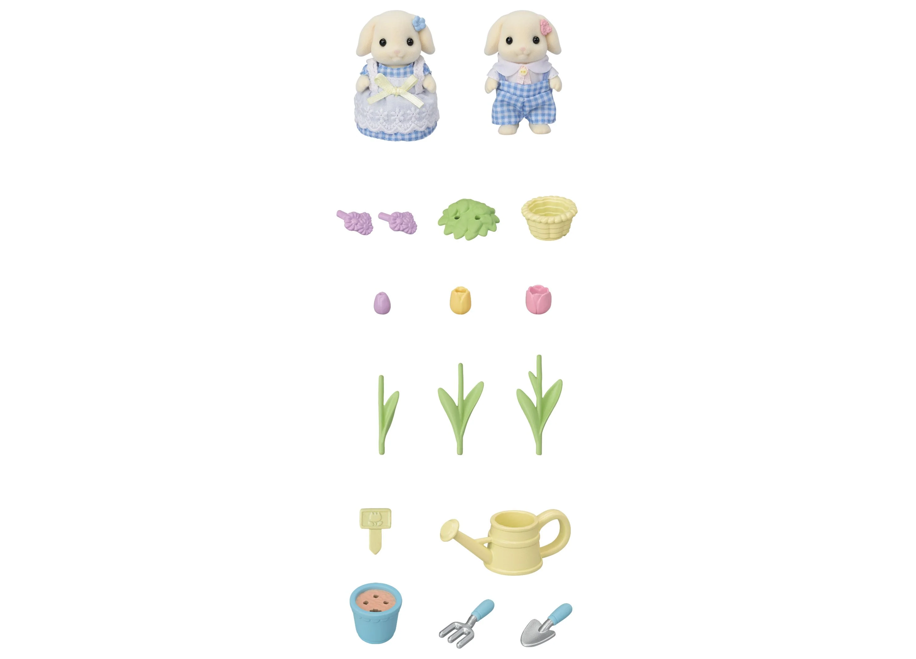 Calico Critters Blossom Gardening Set with Flora Rabbit Siblings - Image 2