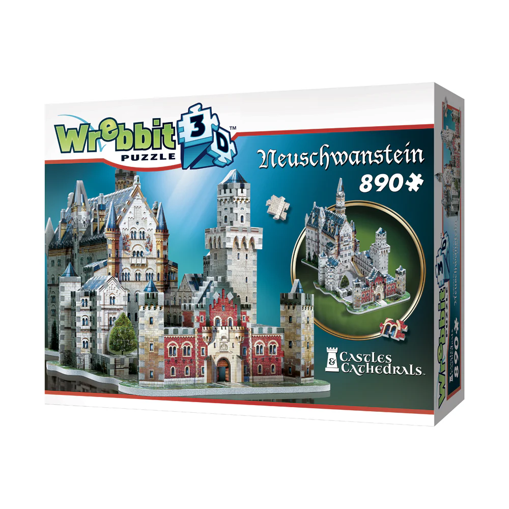 Wrebbit 3D Neuschwanstein Castle Foam Puzzle - 890 pcs - Image 2