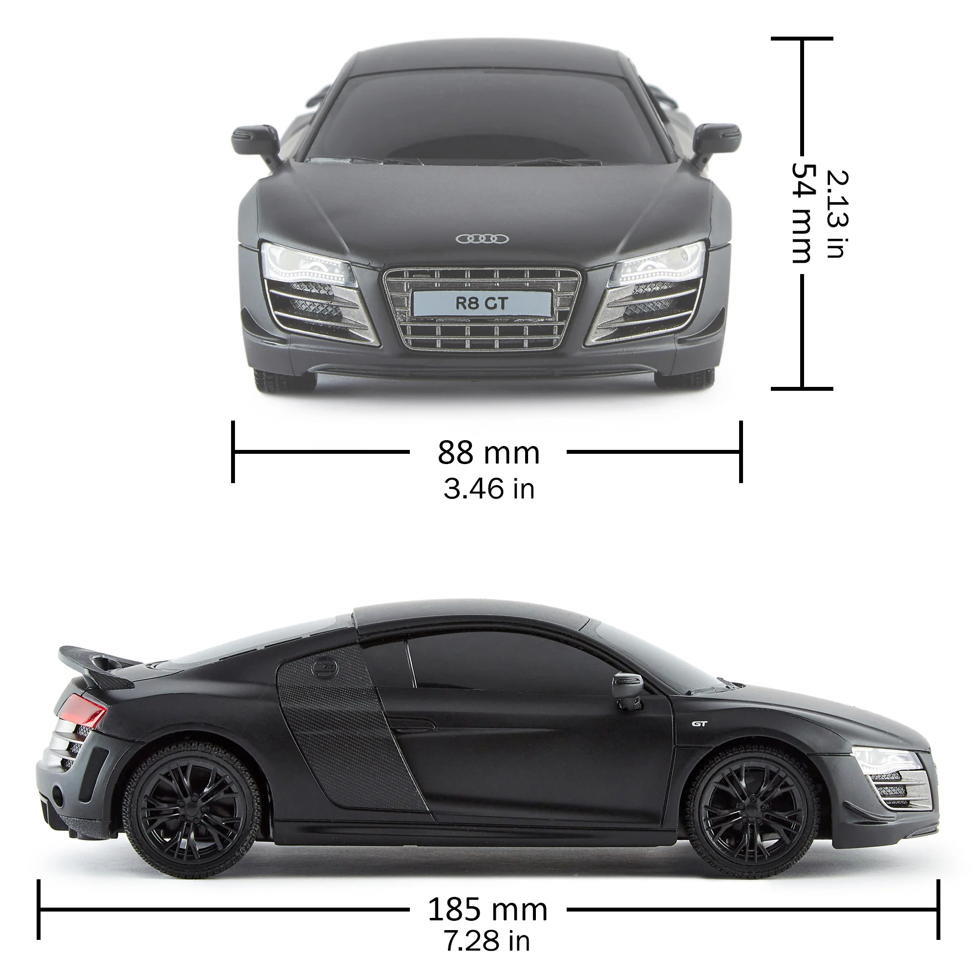 CMJ RC Cars Audi R8 GT - Black - 1:24 Scale Remote Control Car with LED Headlights and 2.4GHz Racing Frequency - Image 2