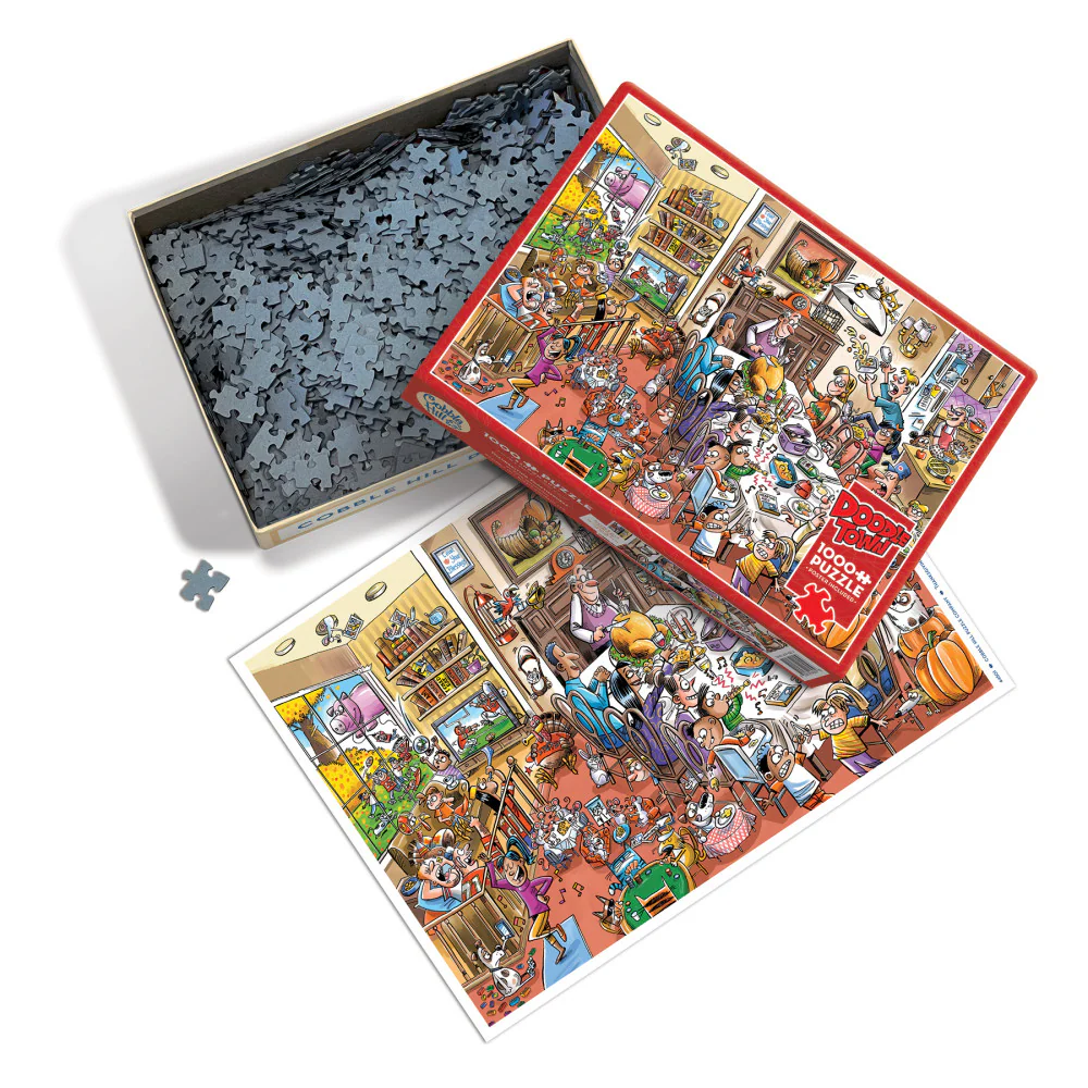 Cobble Hill DoodleTown: Thanksgiving Togetherness 1000 pc Puzzle - Image 3