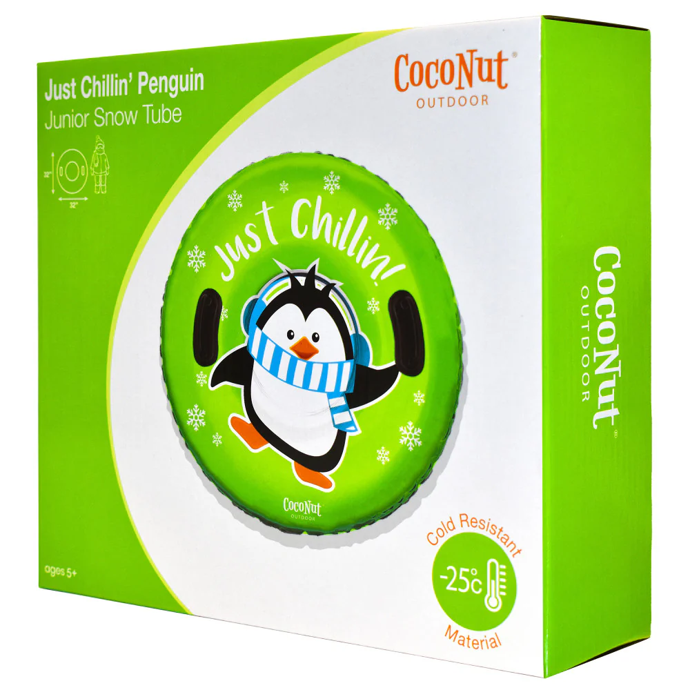 CocoNut Outdoor Inflatable Just Chillin' Green Penguin 32" Junior Snow Tube - Image 3