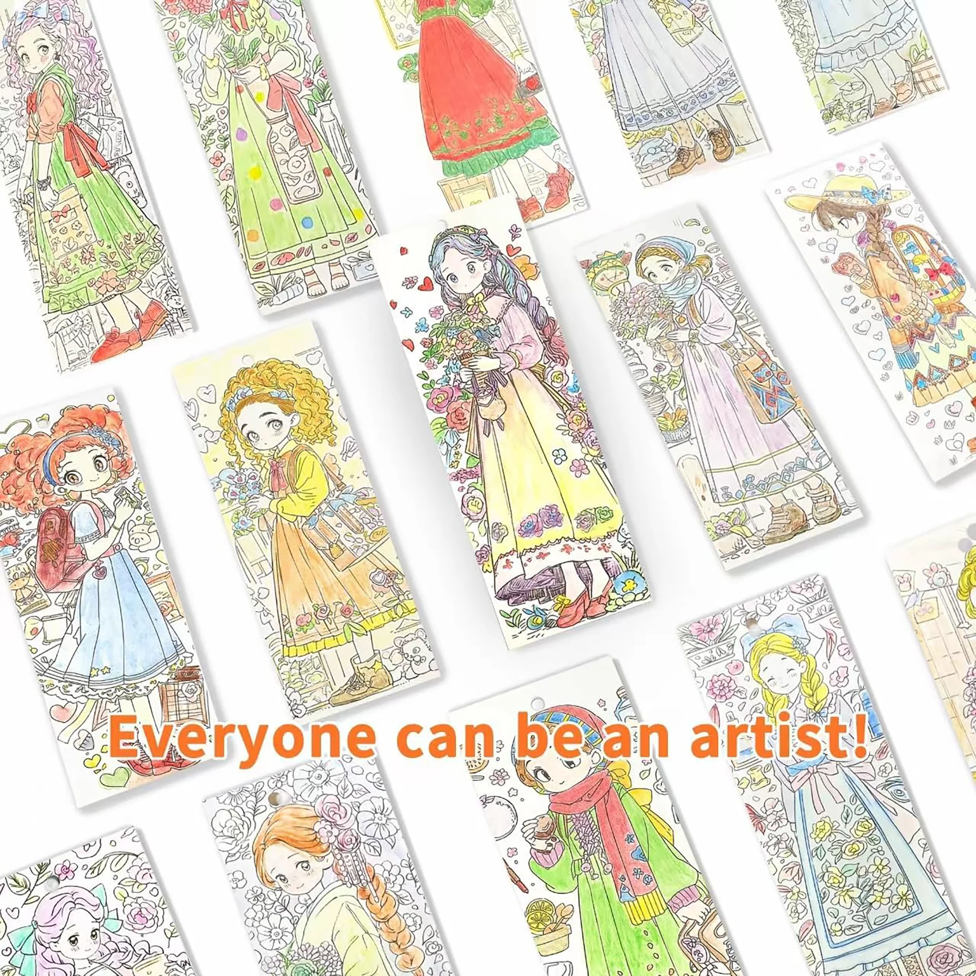COIPlay Fairytale Princess Watercolor Art Kit With 648 Paint Blocks And 52 Coloring Cards - Image 5