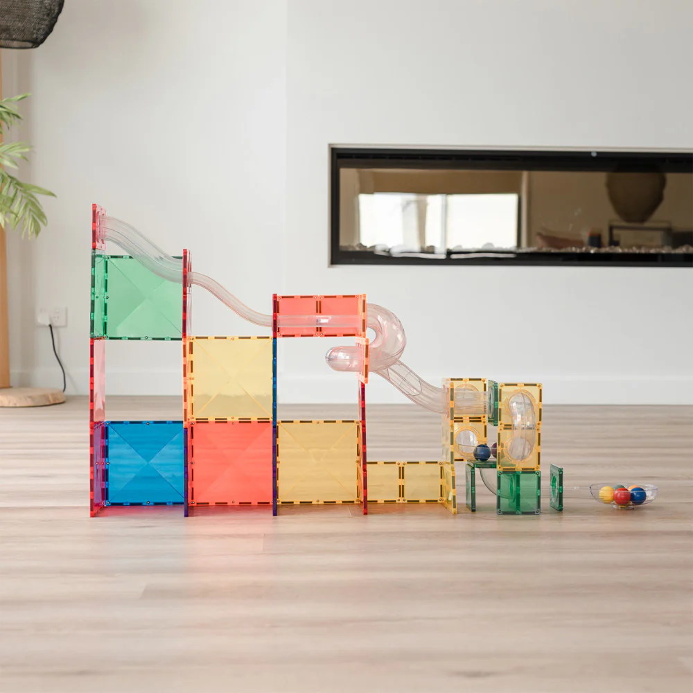 Connetix Rainbow Ball Run Magnetic Tiles Expansion Pack - 66 Pieces - Image 3