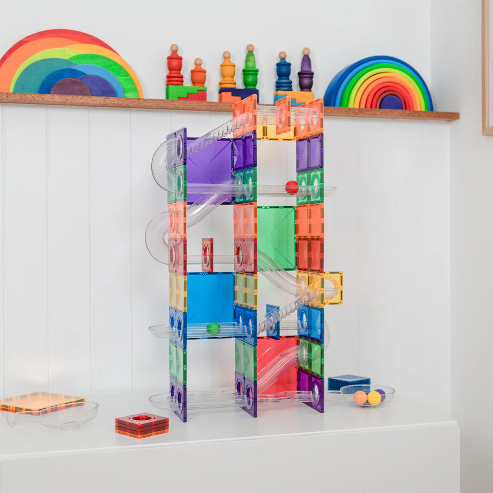 Connetix Magnetic Tiles 134-Piece Super Ball Run Pack - Image 4