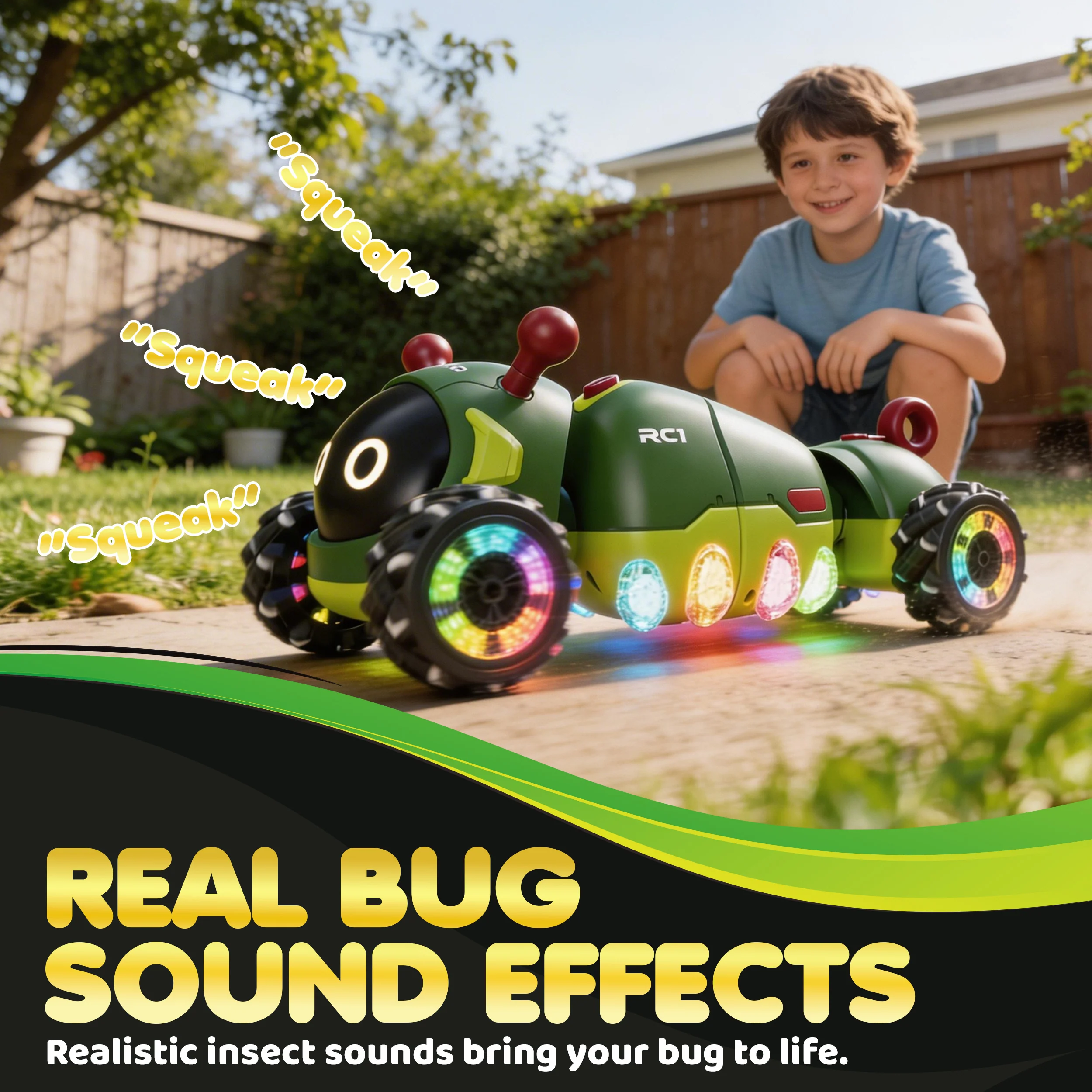 Contixo RC1 Mech Stunt RC Caterpillar Car with 2.4GHz Remote, 360° Spins, LED & Mist Spray - Image 5