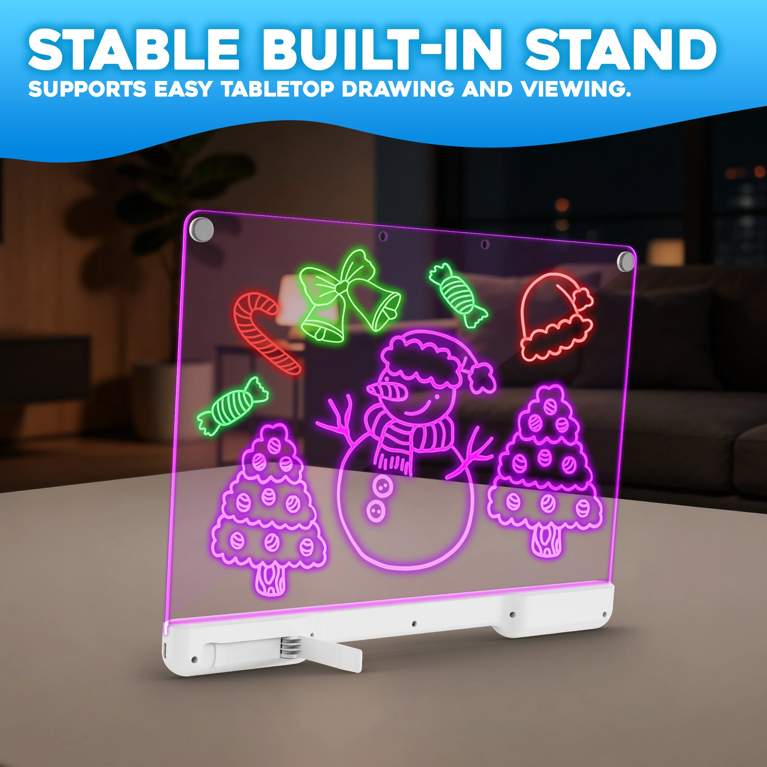 Contixo 16-Inch LED Drawing Board with 10 Light Modes and Rechargeable Stand - Image 3