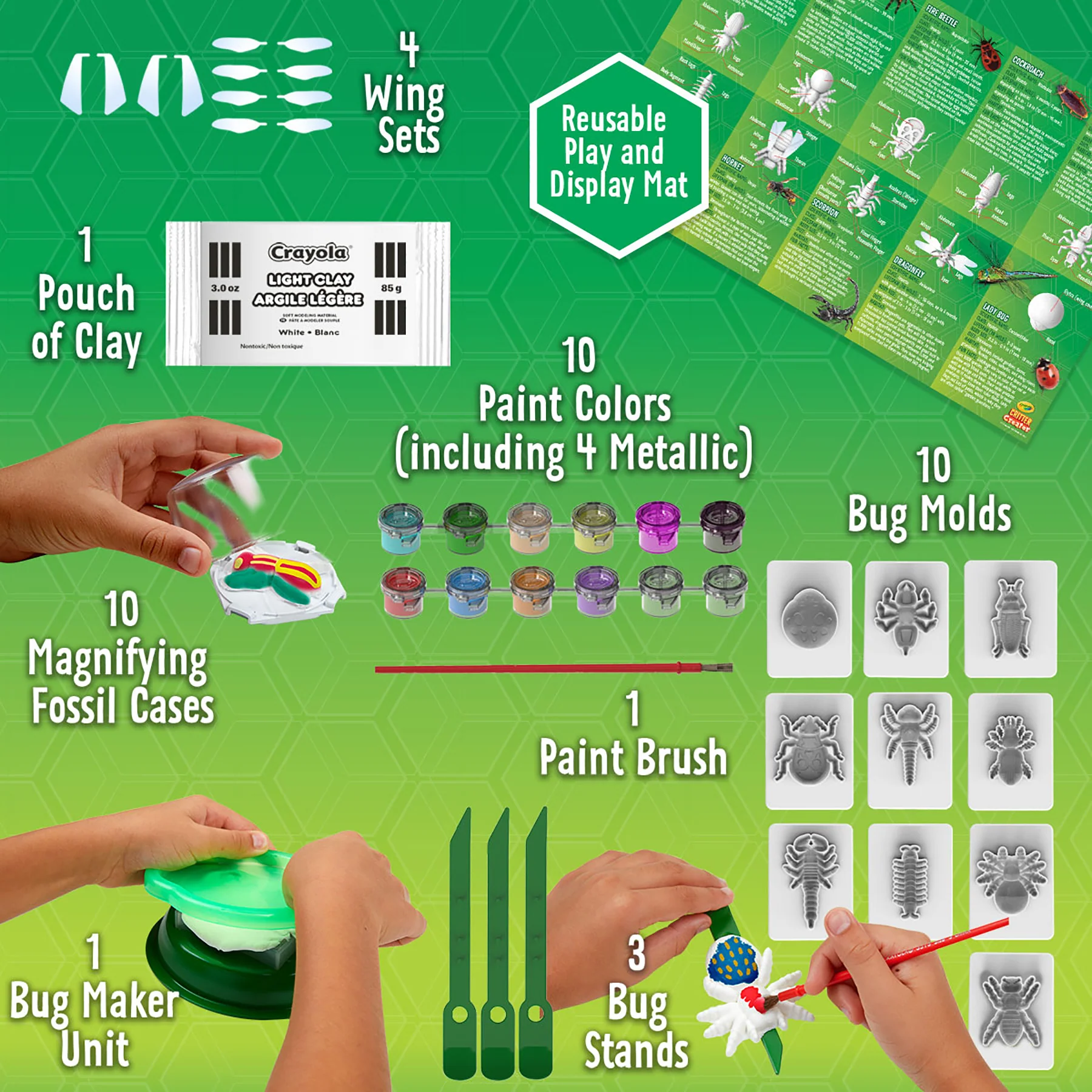 Crayola Critter Creator Fossil Kit - Bug Modeling and Painting Set - Image 4
