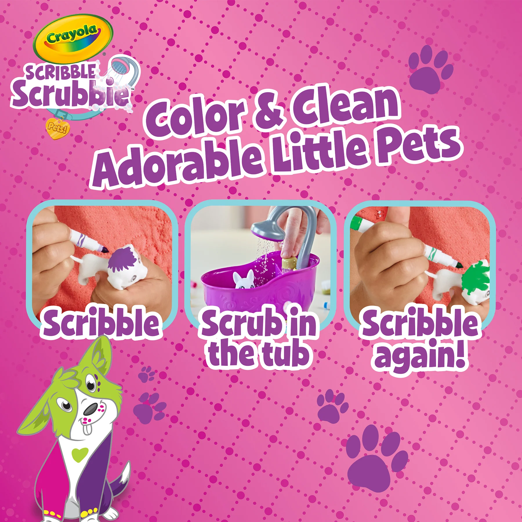 Crayola Scribble Scrubbie Pets! Color & Wash Playset - Image 7