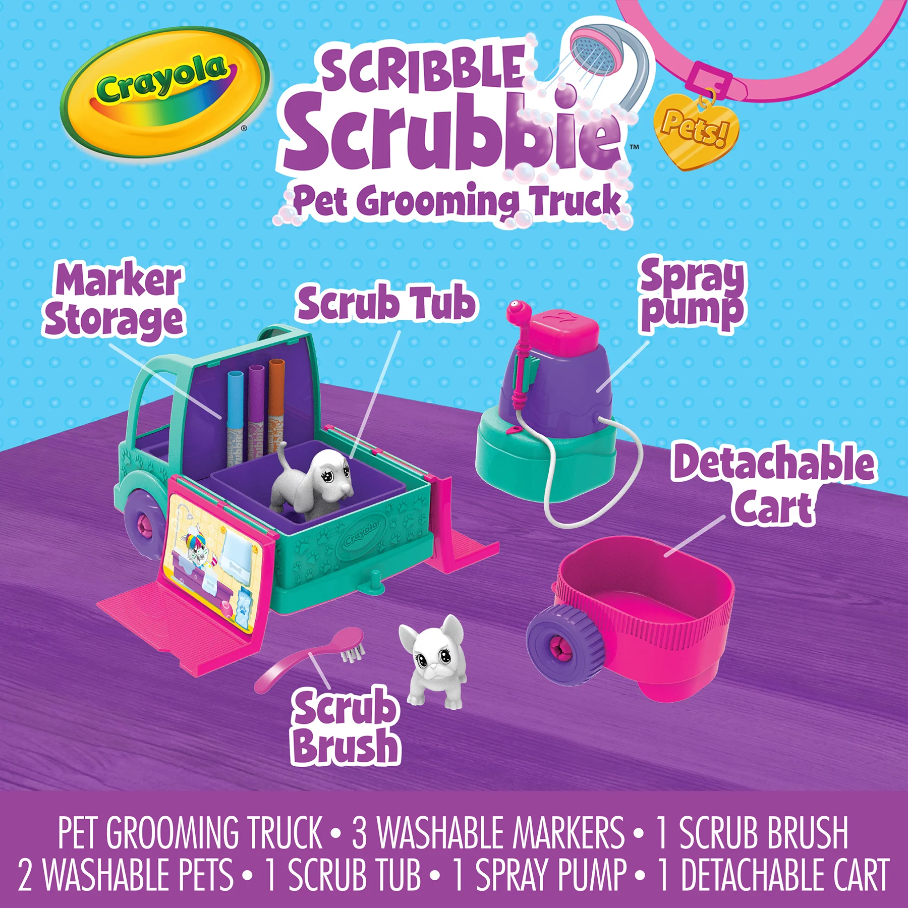 Crayola Scribble Scrubbie Pets Grooming Truck Playset - Image 8