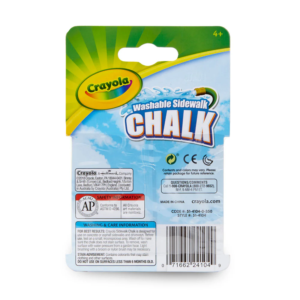 Crayola Outdoor Washable Sidewalk Chalk, 4 Sticks Per Pack, 12 Packs - Image 3