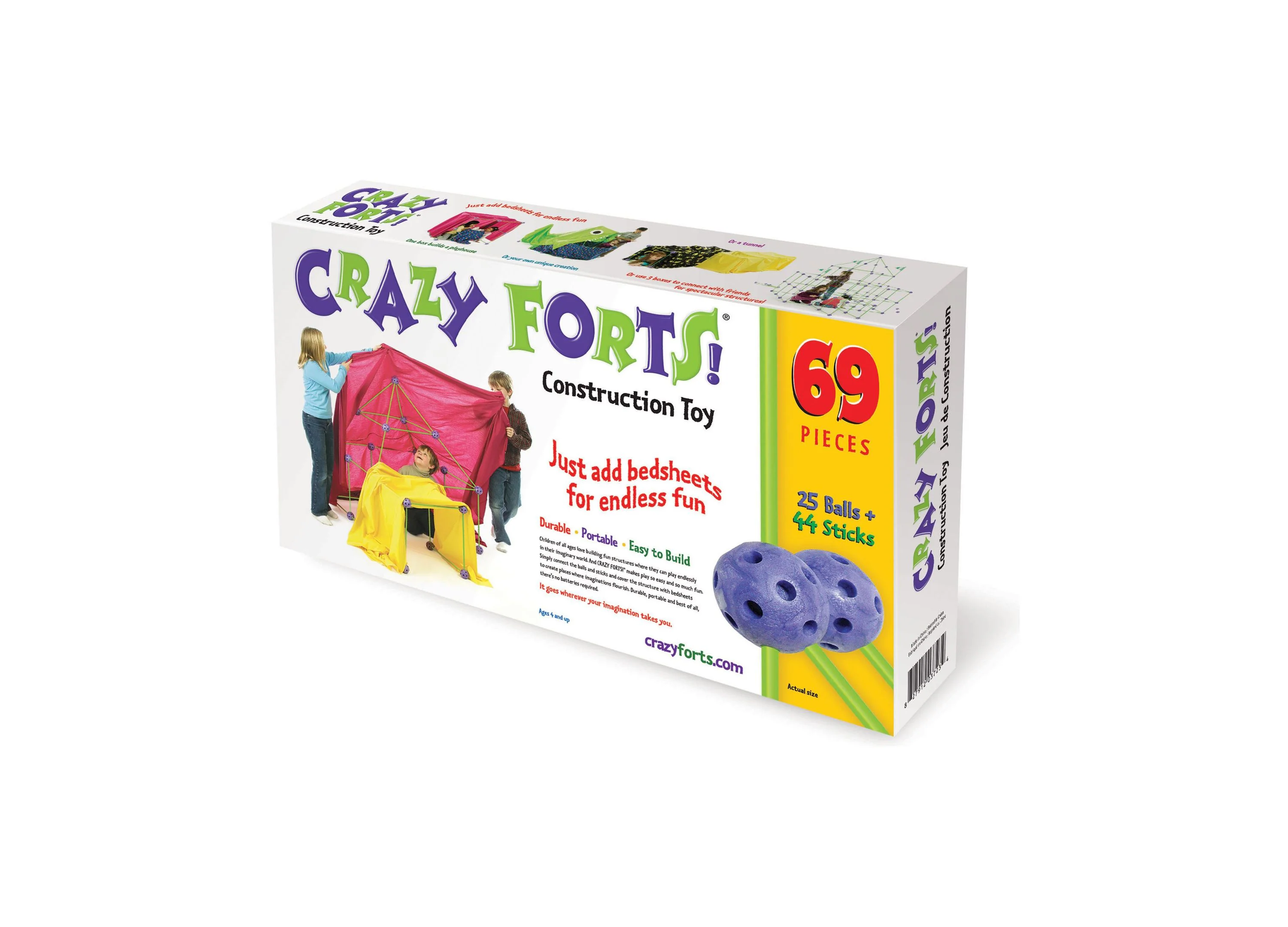 Crazy Forts! Original 69-Piece Building and Construction Toy Set - Image 2