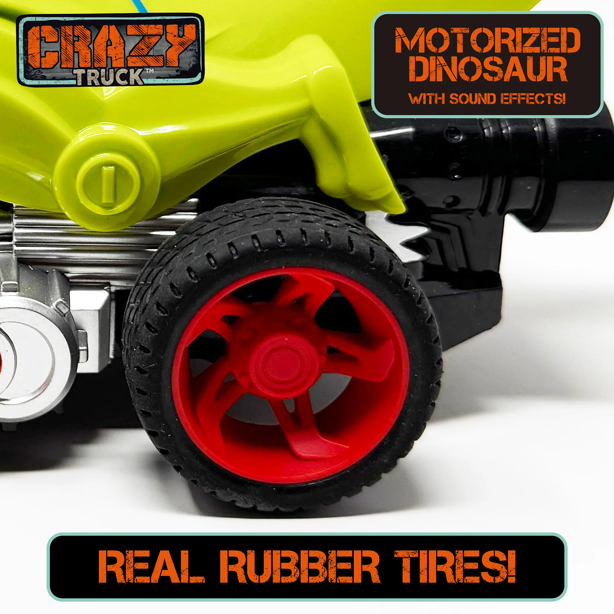 Crazy Truck Motorized Dinosaur - Roaring Green Dino Toy Vehicle for Kids 3+ - Image 5