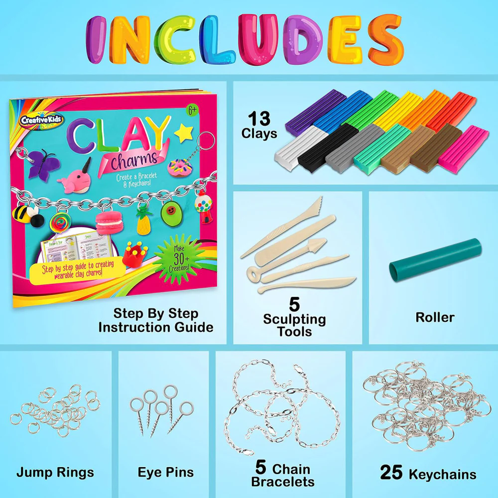 Creative Kids Clay Charms Kit - Sculpt & Design Over 30 Charms - Image 2